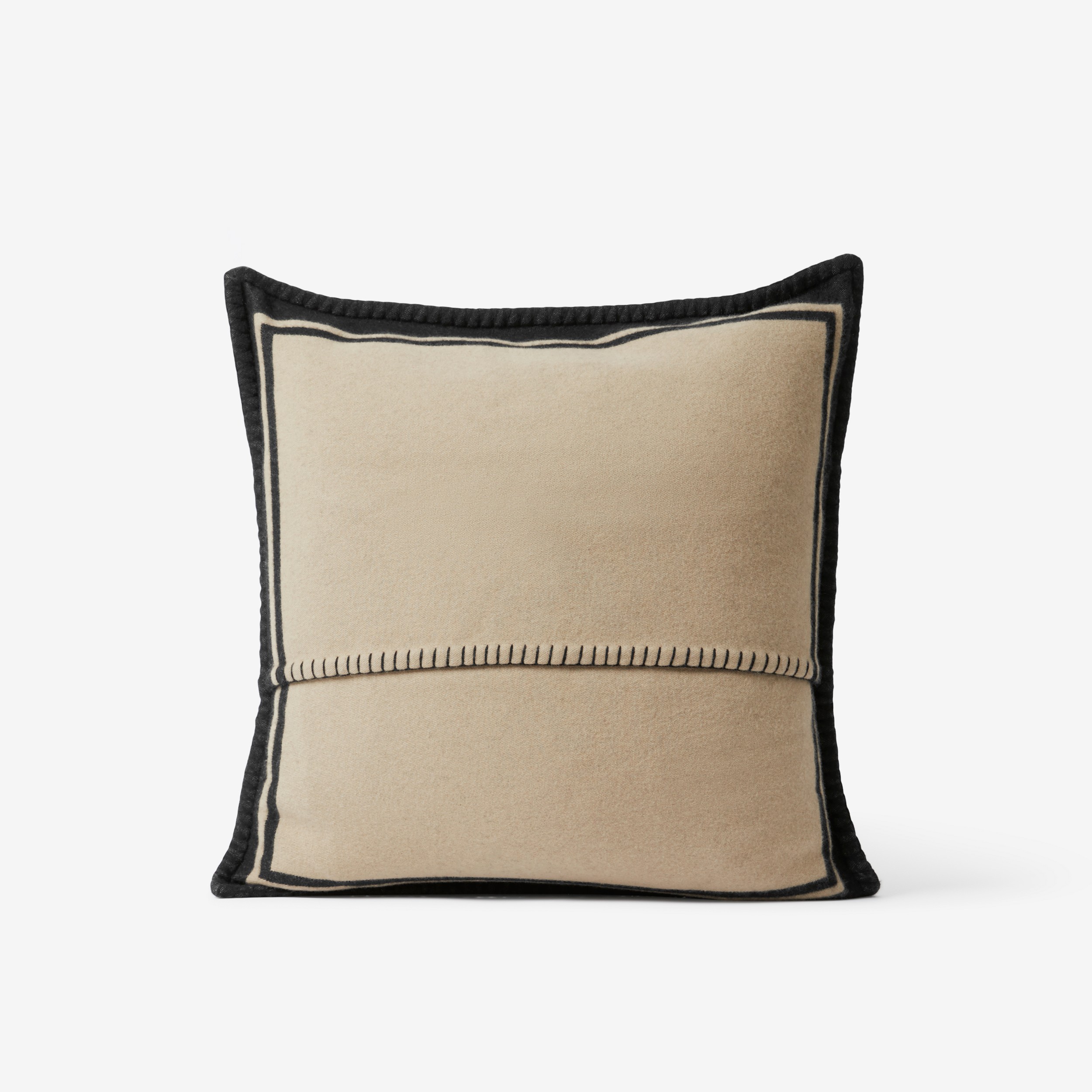 Logo Cashmere Wool Jacquard Cushion Cover in Honey/black | Burberry® Official - 2
