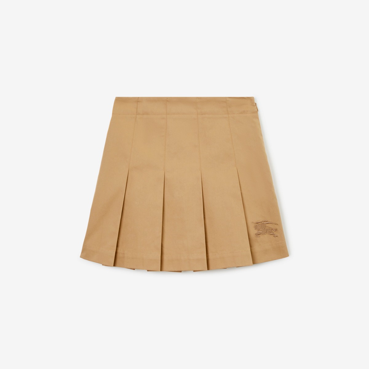 Shop Burberry Childrens Pleated Cotton Skirt In Archive Beige