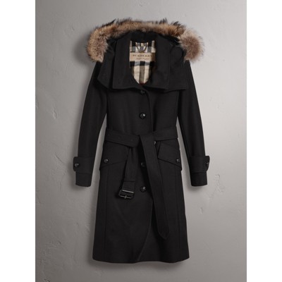 burberry coat with fur hood