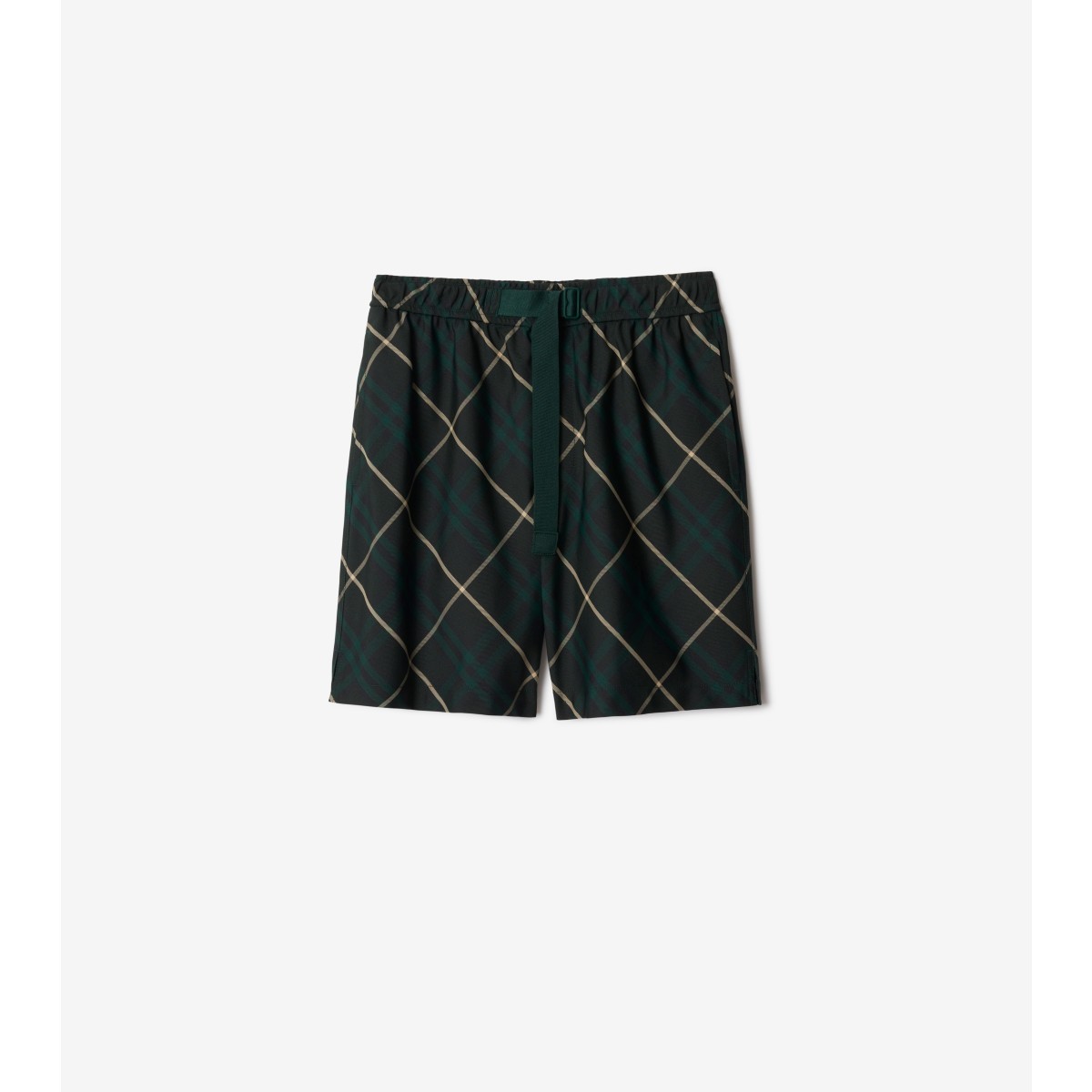 Burberry Check-print Drawstring Swim Shorts In Jungle