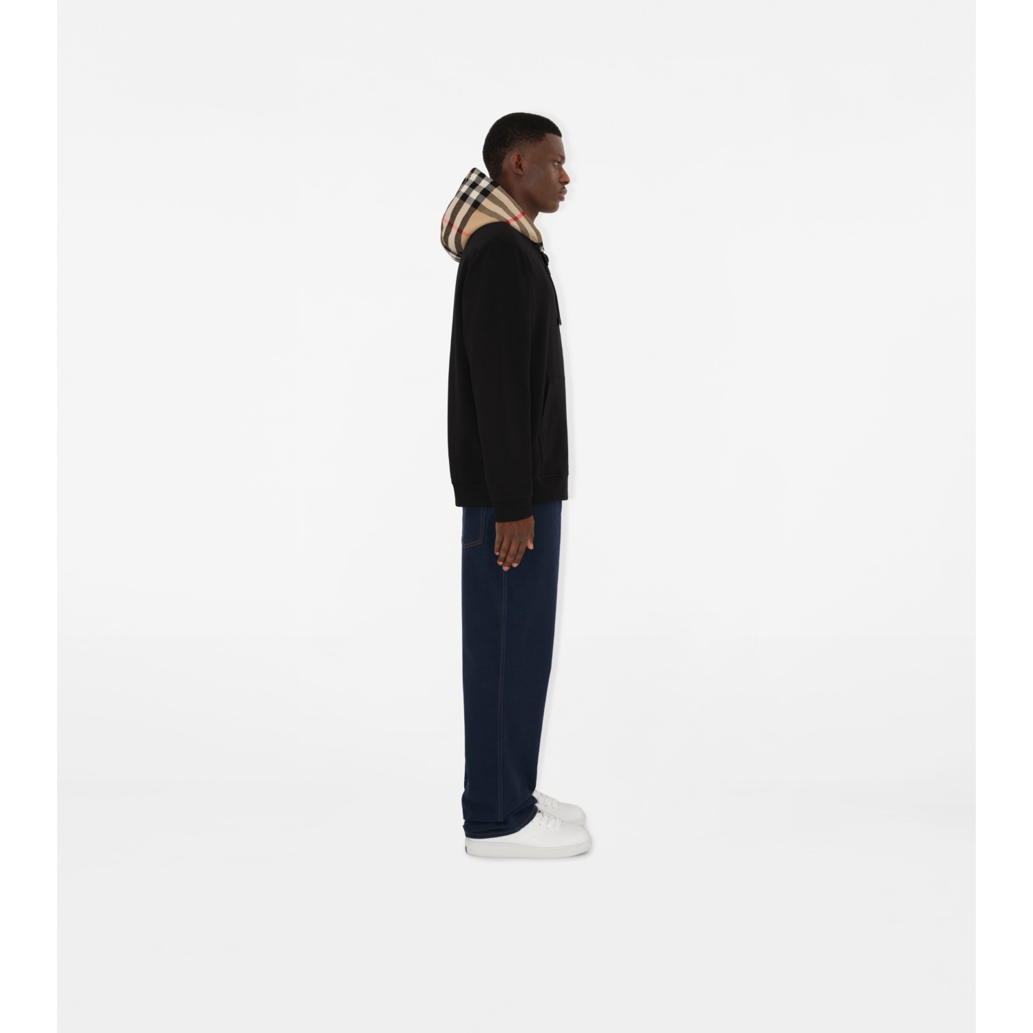 Check Hood Cotton Zip Hoodie - thumbnail 3