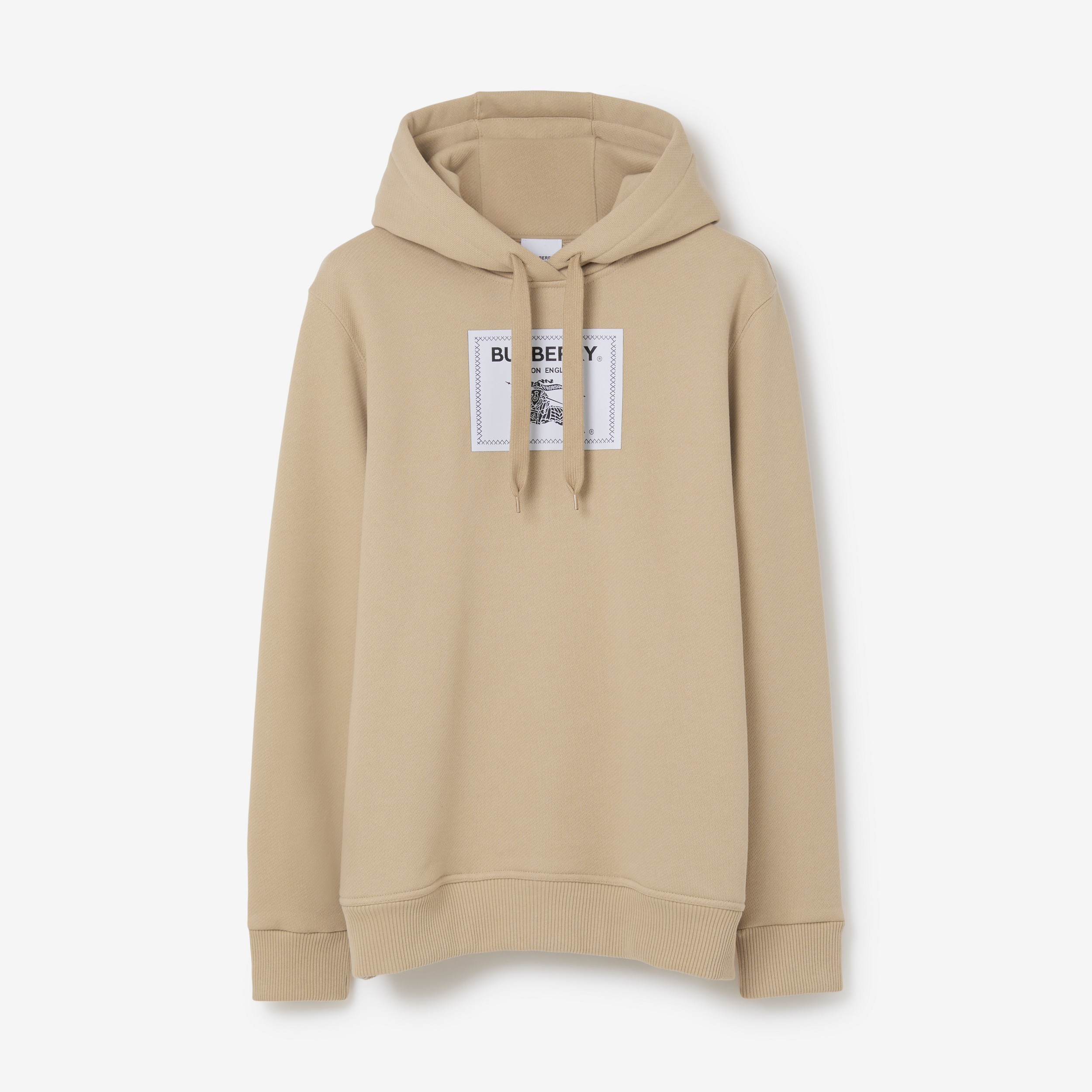 Prorsum Label Cotton Hoodie in Soft Fawn - Men | Burberry® Official - 1