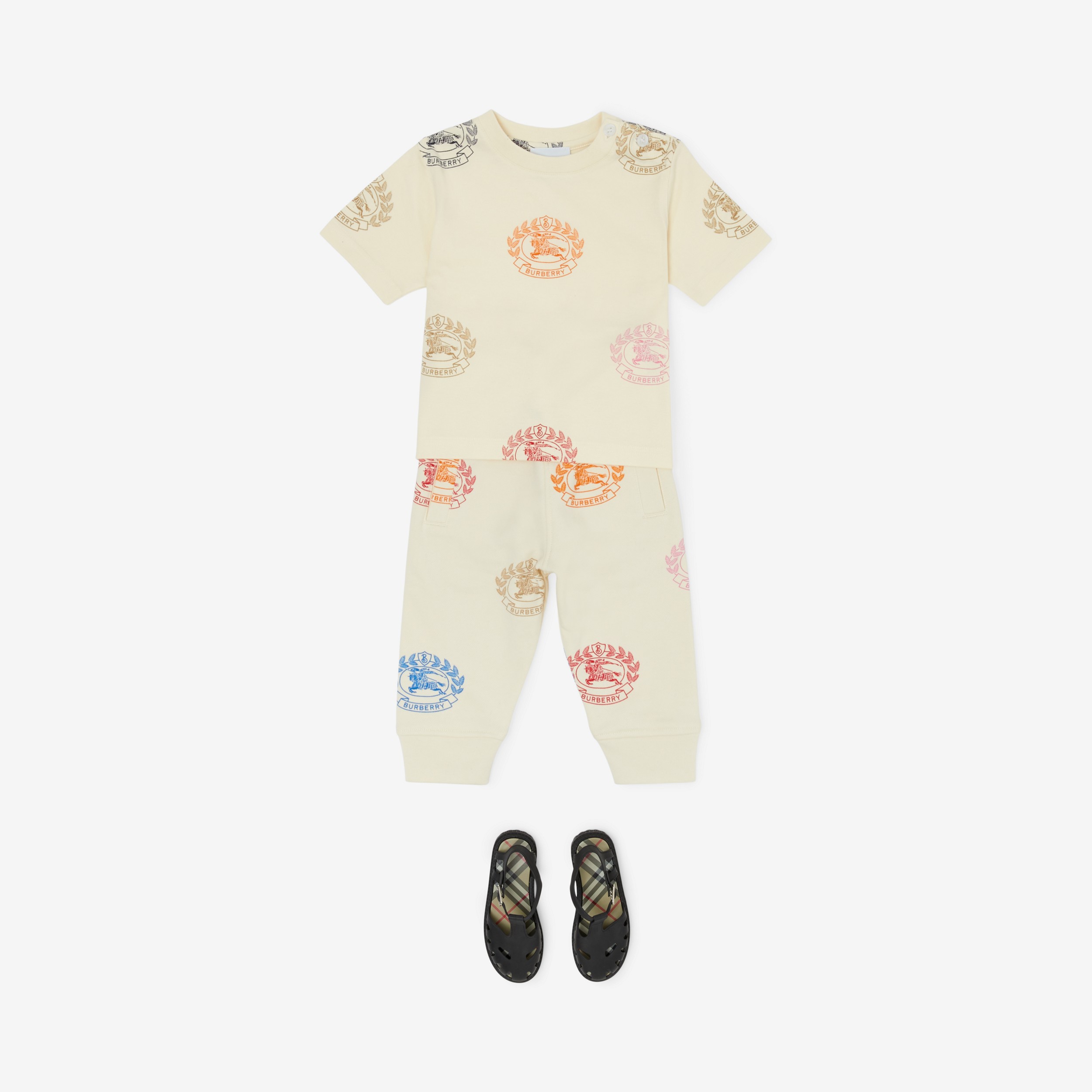 T-shirt en coton avec emblème du Cavalier (Crème Pâle) - Enfant | Site officiel Burberry® - 4