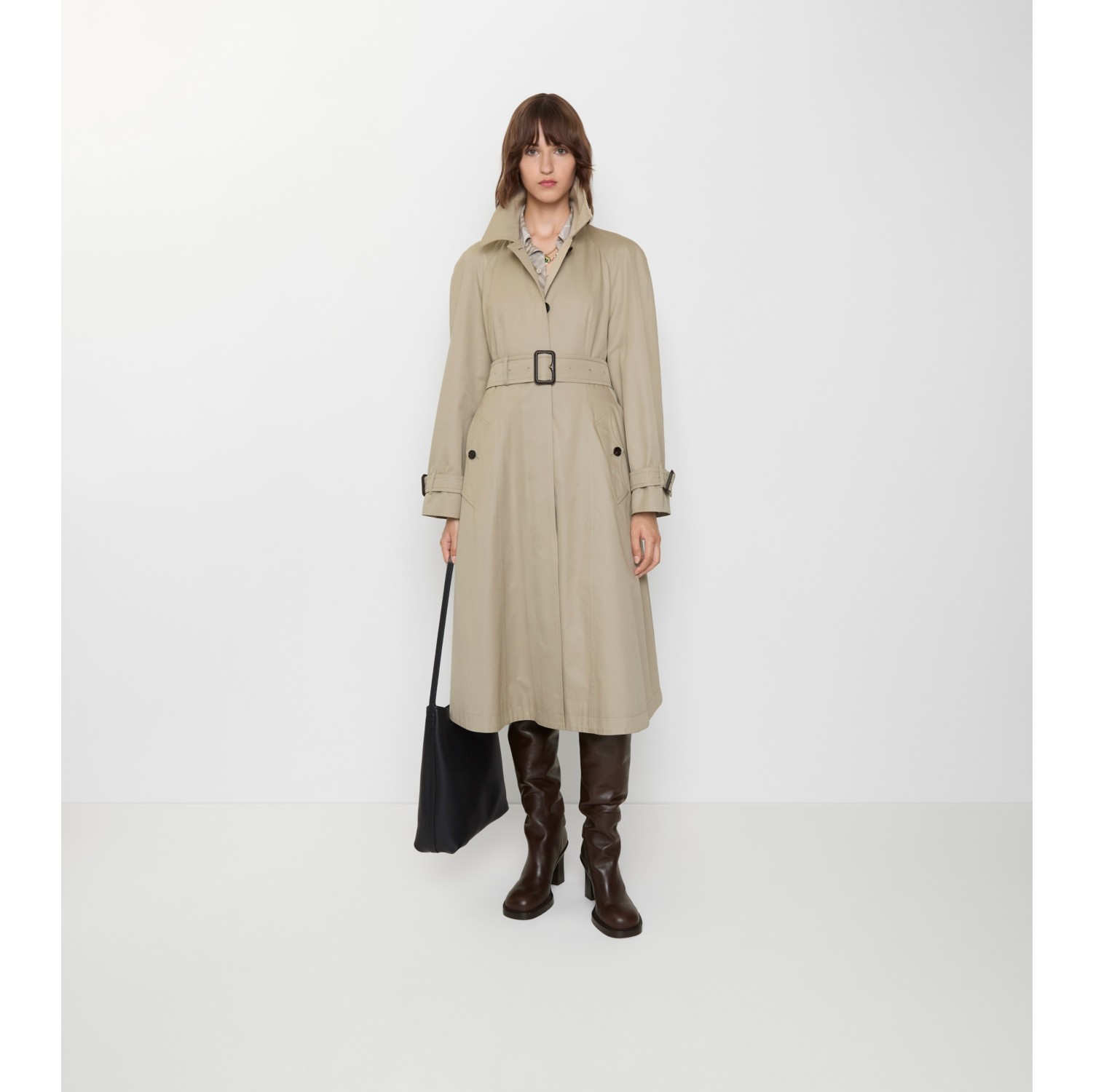Long Gabardine Ellingham Fit-and-flare Car Coat