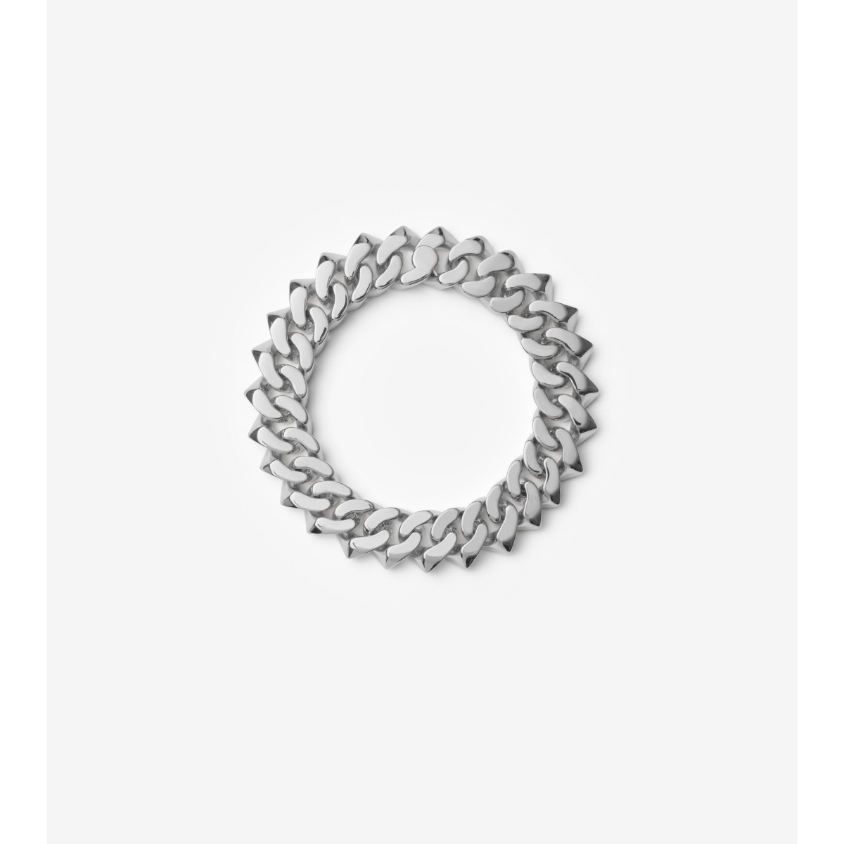 Shop Burberry Thorn Cuban Chain Bracelet In Silver