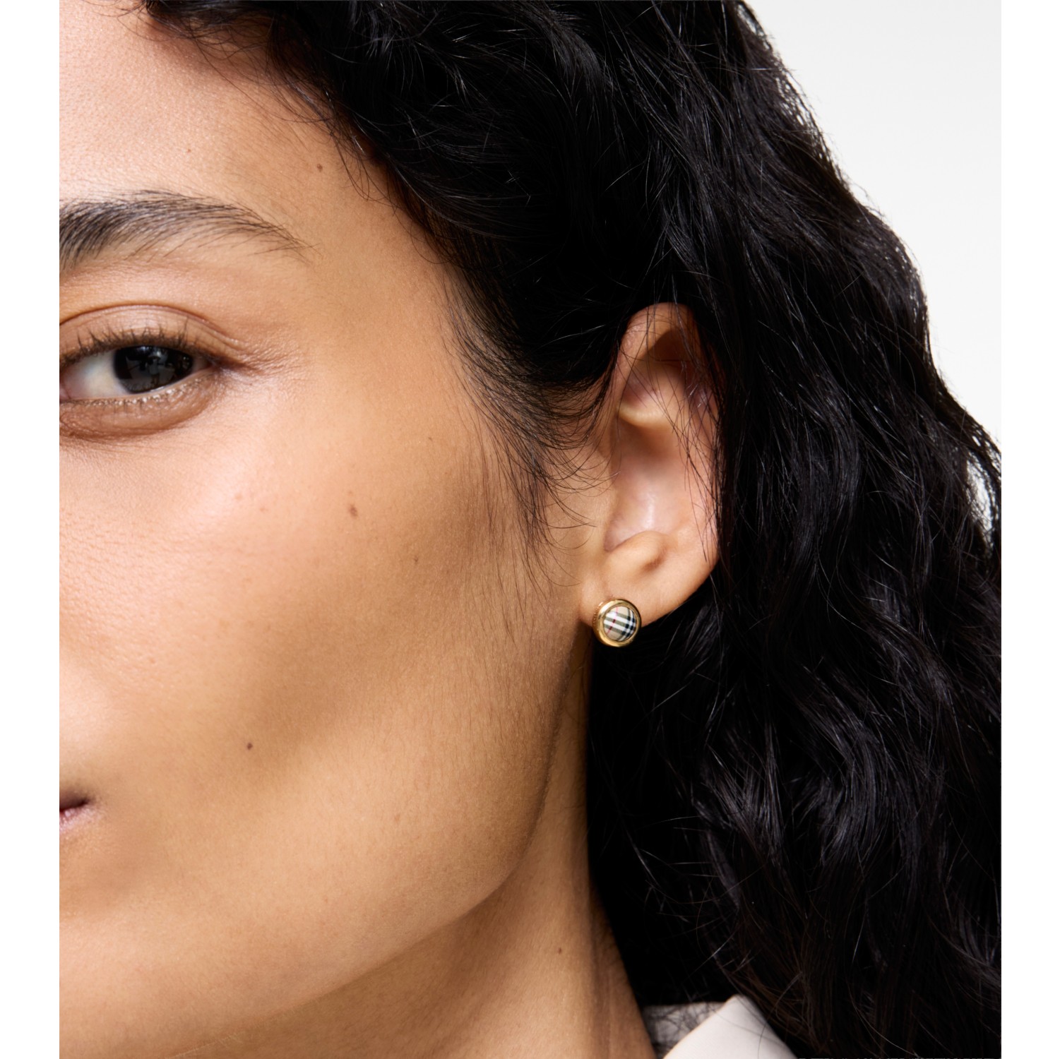 Check Stud Earrings