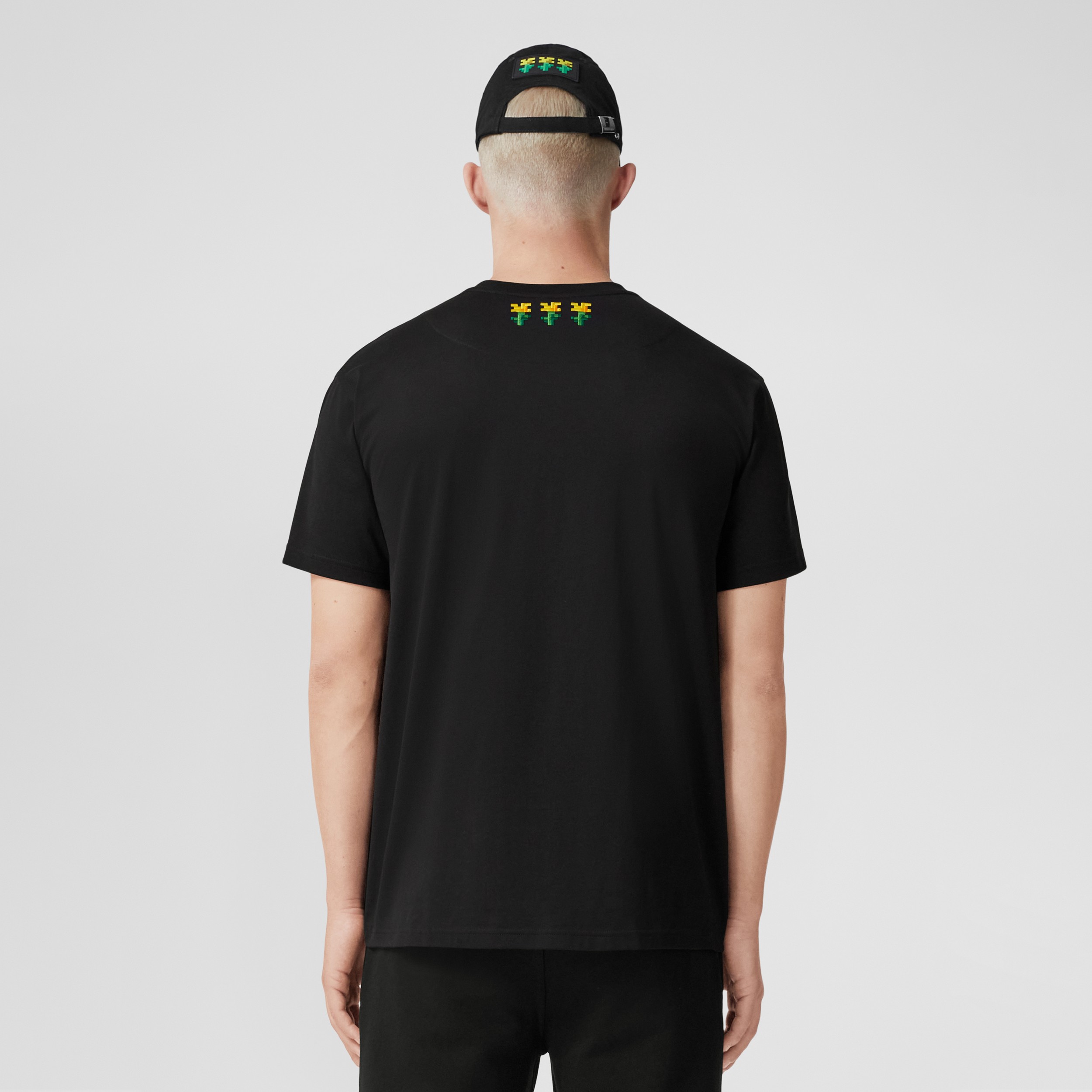 Logo Print Cotton T-shirt in Black - Men | Burberry® Official - 3