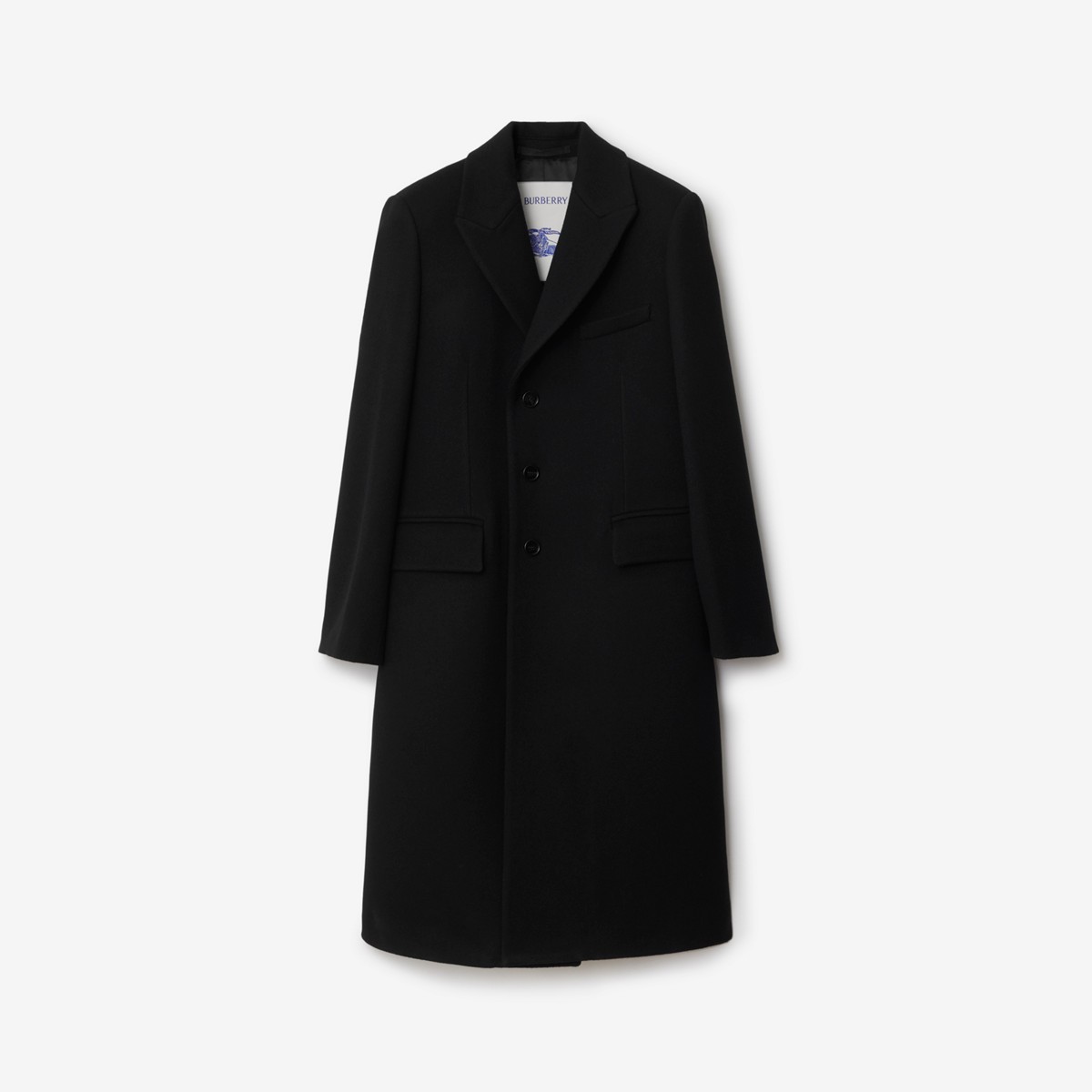 Burberry Wool Twill Coat In Black