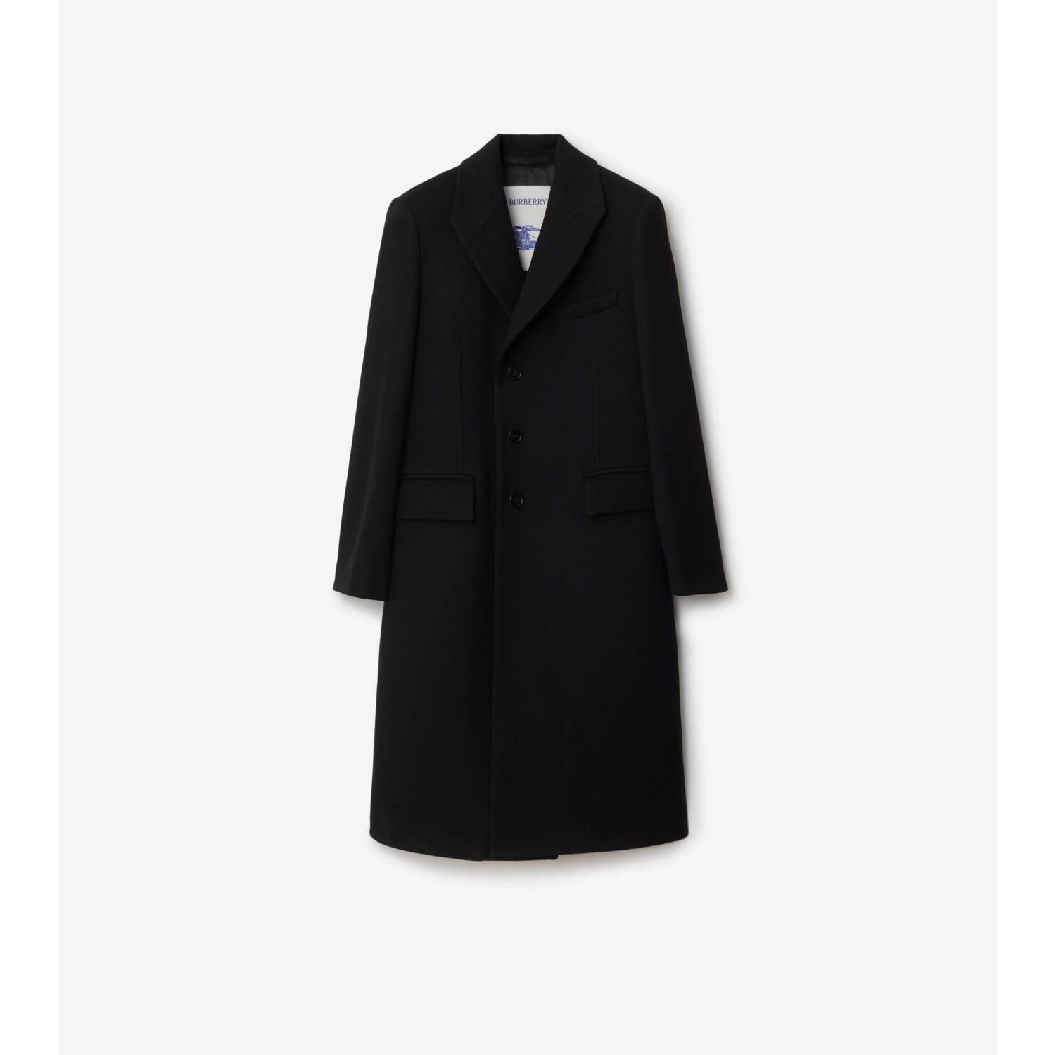 Wool Coat in Black - Men | Burberry® Official