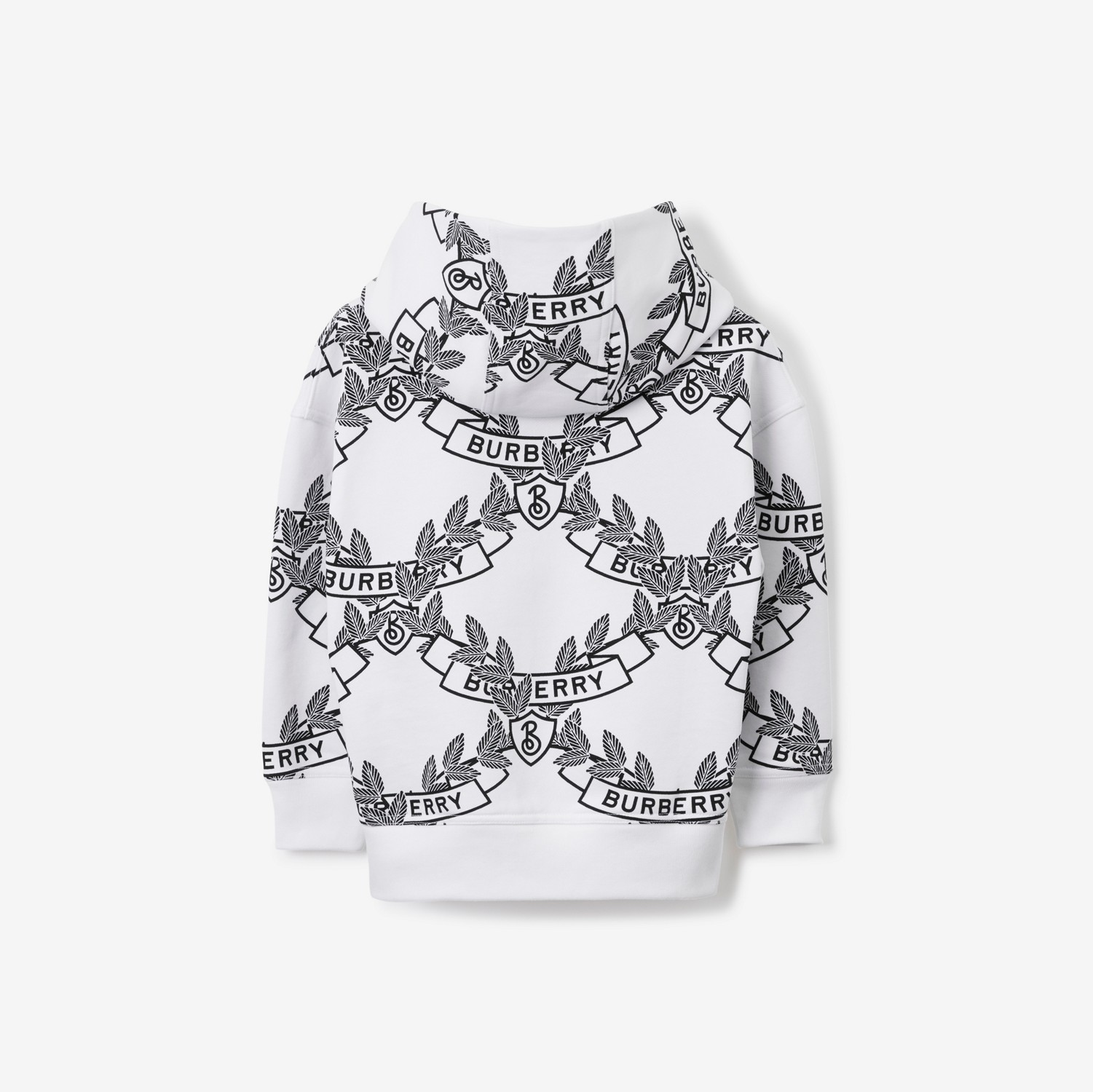 Baumwoll-Kapuzenpullover mit Eichenblatt-Emblemen (Weiß/schwarz) | Burberry®