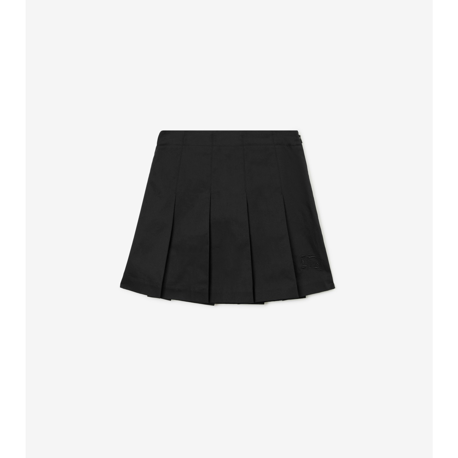 Pleated Cotton Skirt in Black Burberry Official