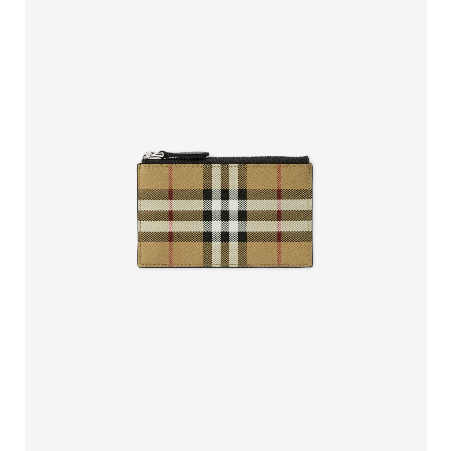 Check Zip Card Case in Archive beige - Men, Canvas | Burberry® Official