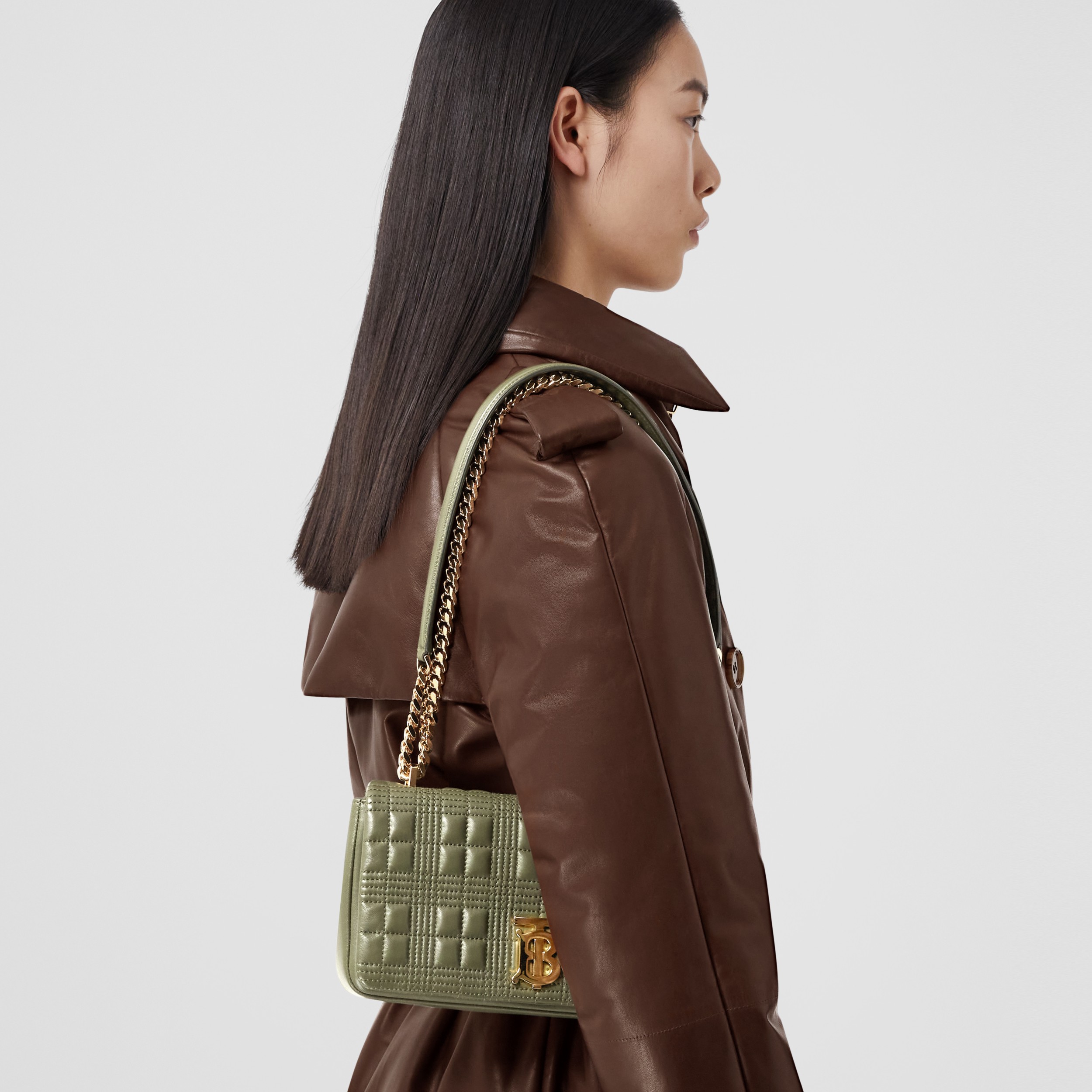 Small Quilted Lambskin Lola Bag in Dark Fern Green - Women | Burberry ...