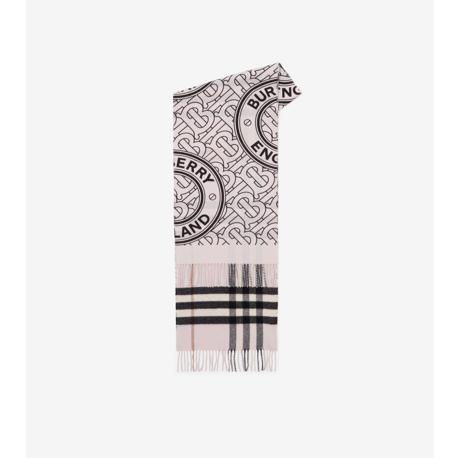 Burberry Check Cashmere Reversible Scarf, Pink