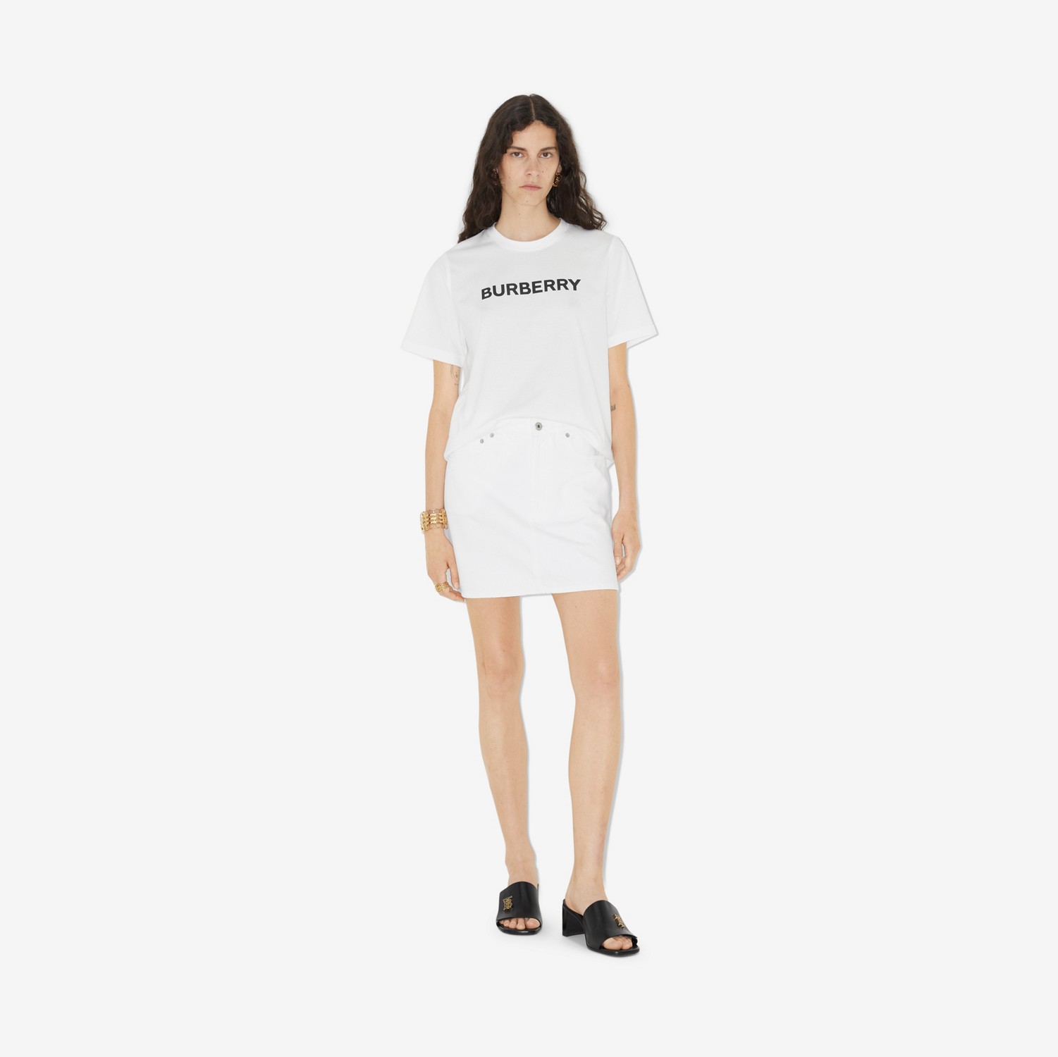 T-shirt con stampa logo (Bianco) - Donna | Sito ufficiale Burberry®