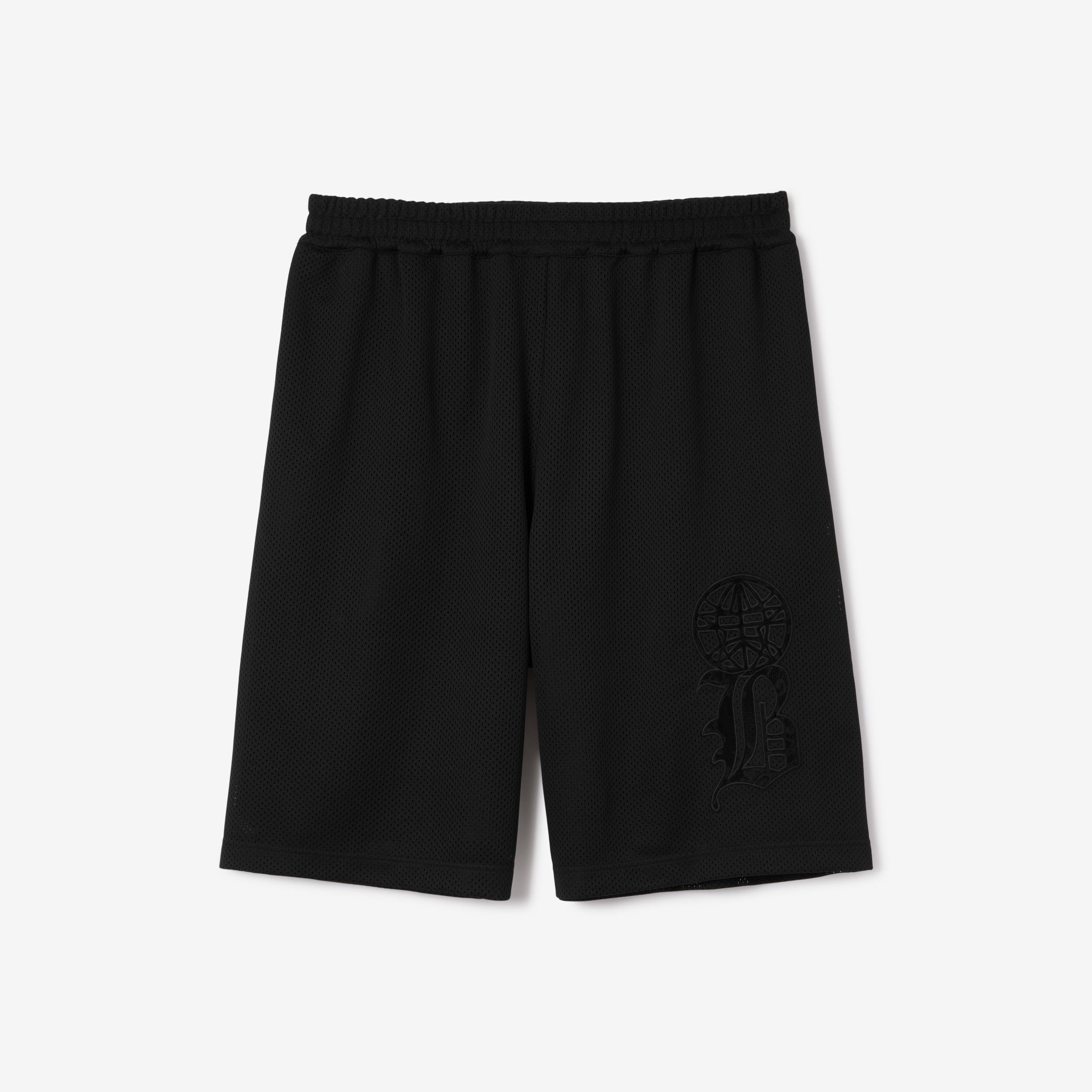 Varsity Graphic Mesh Shorts in Black - Men | Burberry® Official