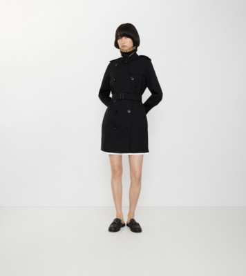 Long Kensington Heritage Trench Coat in Black - Women, Cotton