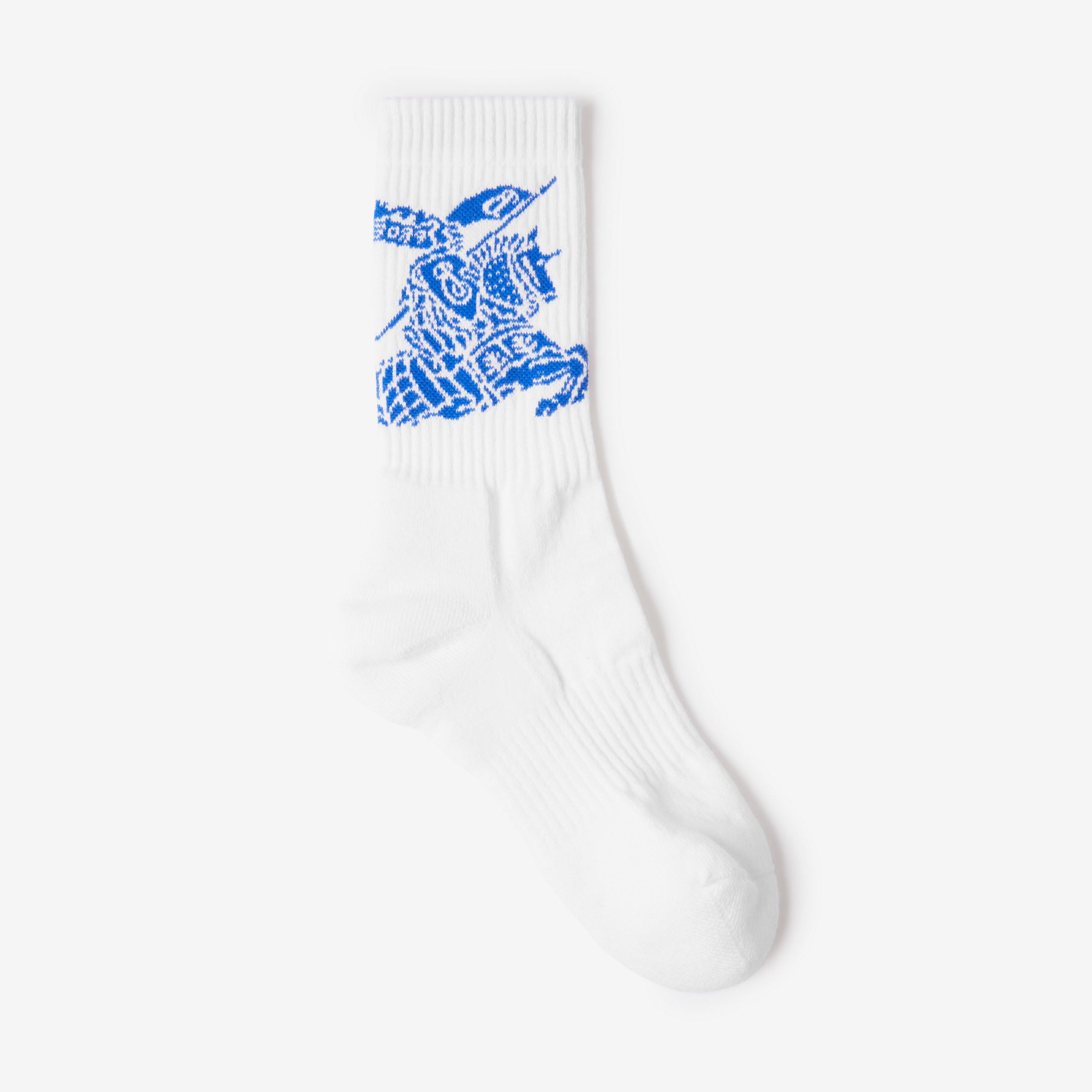 EKD Technical Stretch Cotton Socks in White/blue | Burberry® Official - 1