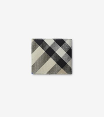 Check Bifold Wallet in Lichen Men Canvas Burberry Official