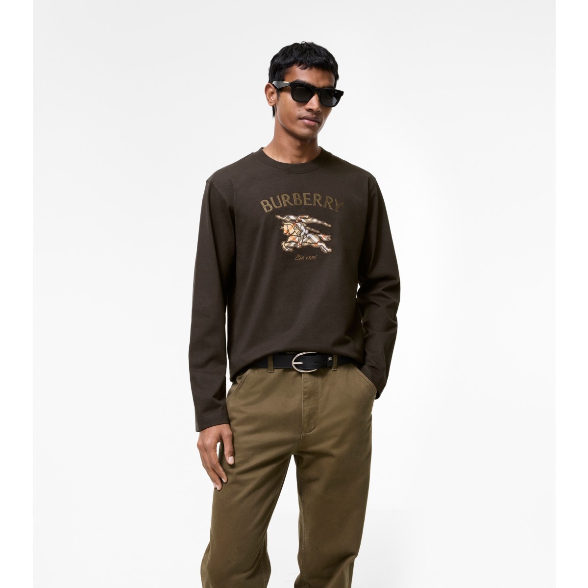  Check Knight Cotton Long-sleeve T-shirt