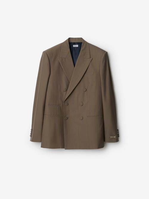 Burberry Wool Tailored Jacket In Brown