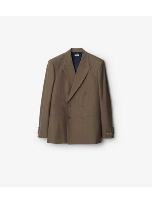 Shop Burberry Wool Tailored Jacket In Dusk