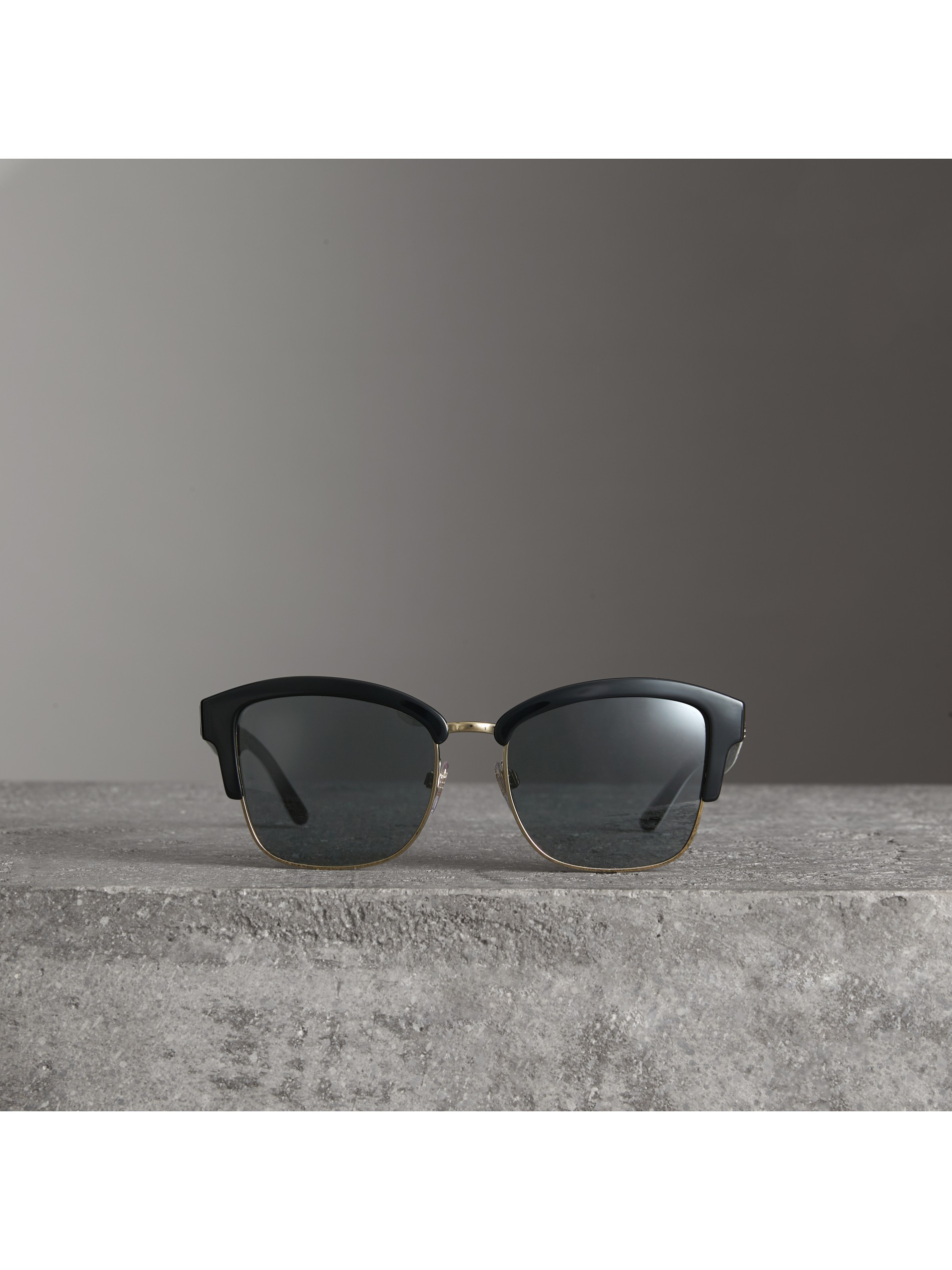 涂鸦方框太阳眼镜 (黑色) - 女士 | burberry 博柏利