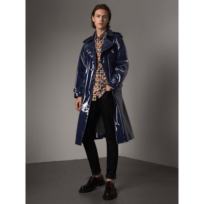 navy burberry coat