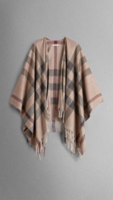 Check Merino Wool Cashmere Wrap | Burberry