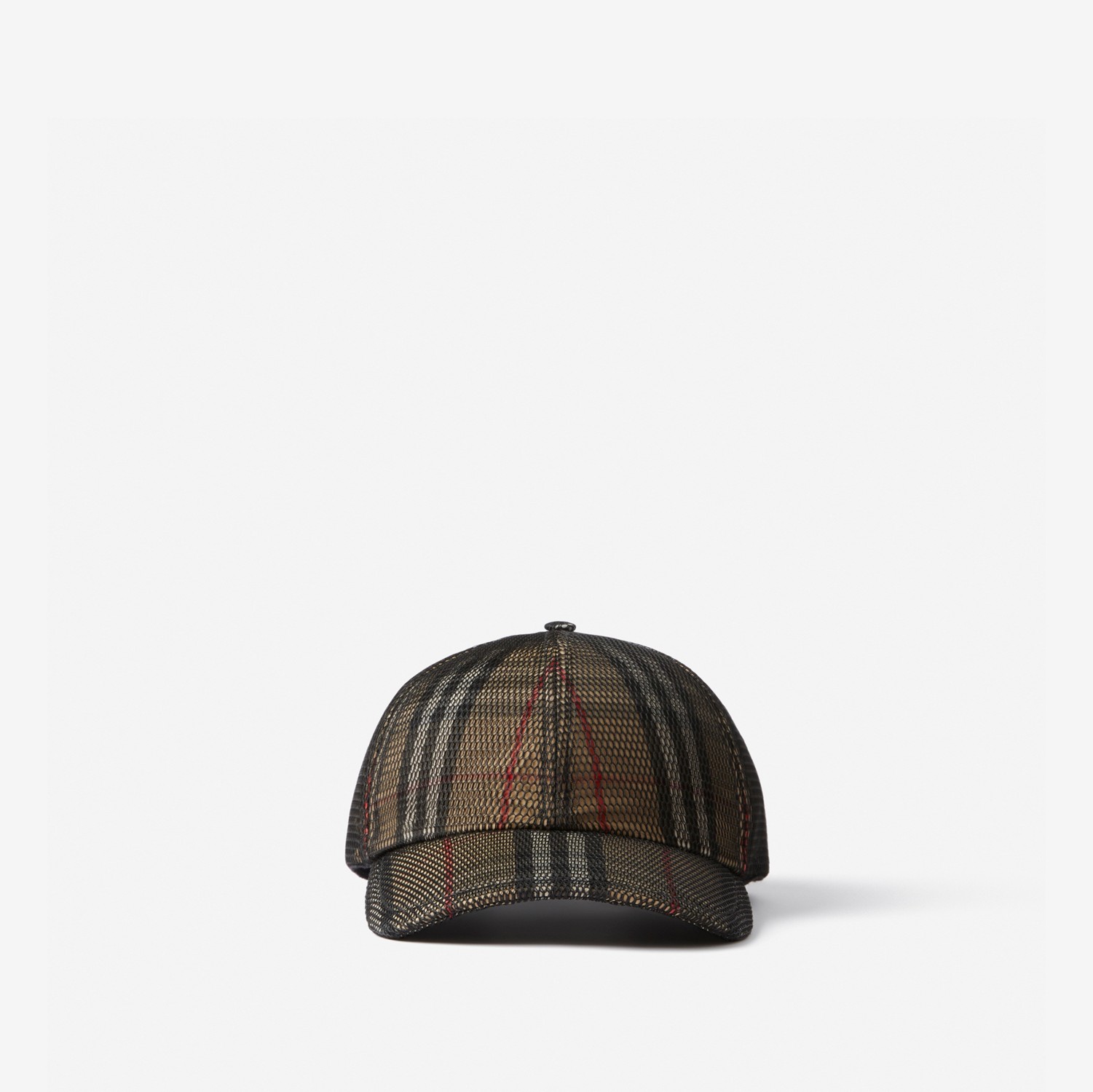 Gorra de béisbol a cuadros con malla superpuesta (Beige Vintage/negro) | Burberry® oficial