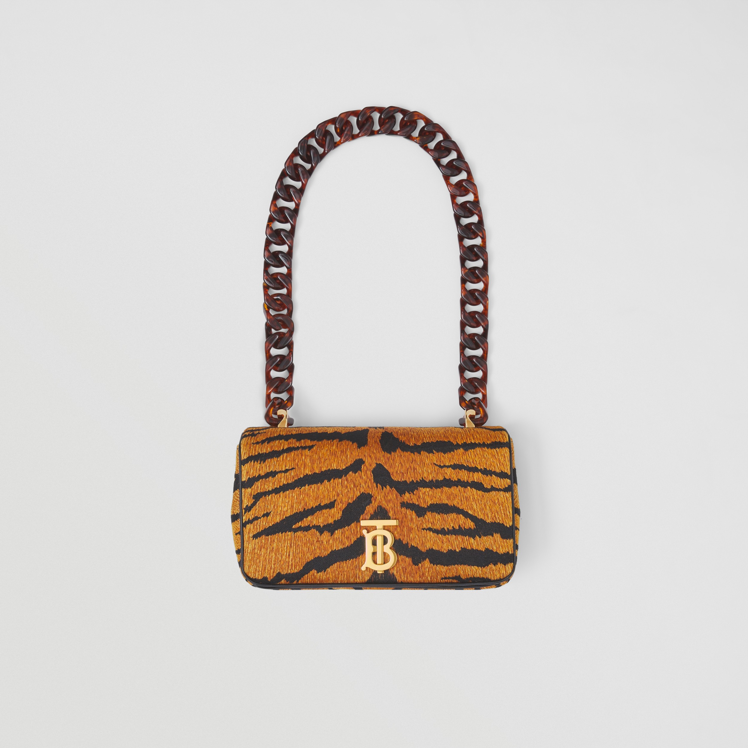 Сумка Lola из хлопка в полоску с изображением тигра, компактный размер (Черный/бежевый) - Для женщин | Официальный сайт Burberry® - 4