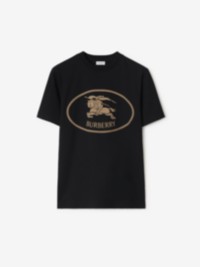 Knight Stamp Cotton T-shirt in colour Black
