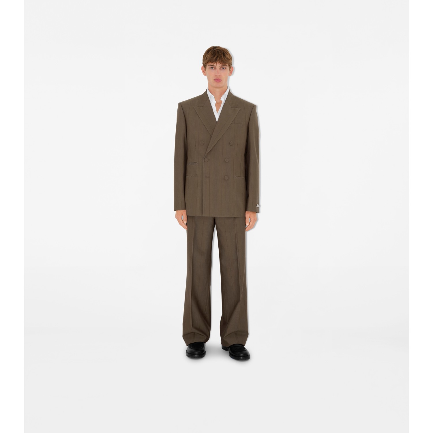 Wool Tailored Trousers in Dusk Men Burberry Official