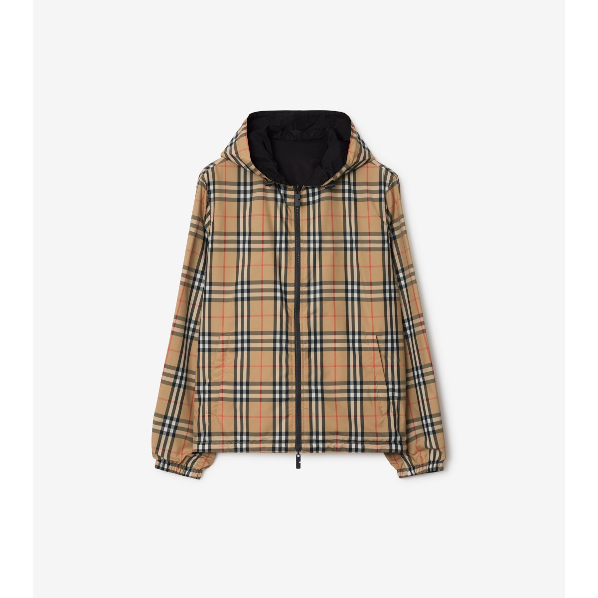  Check Reversible Hooded Jacket