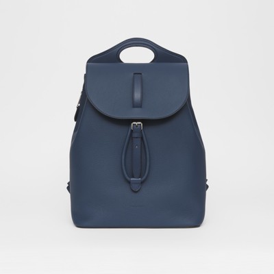 blue leather backpack mens