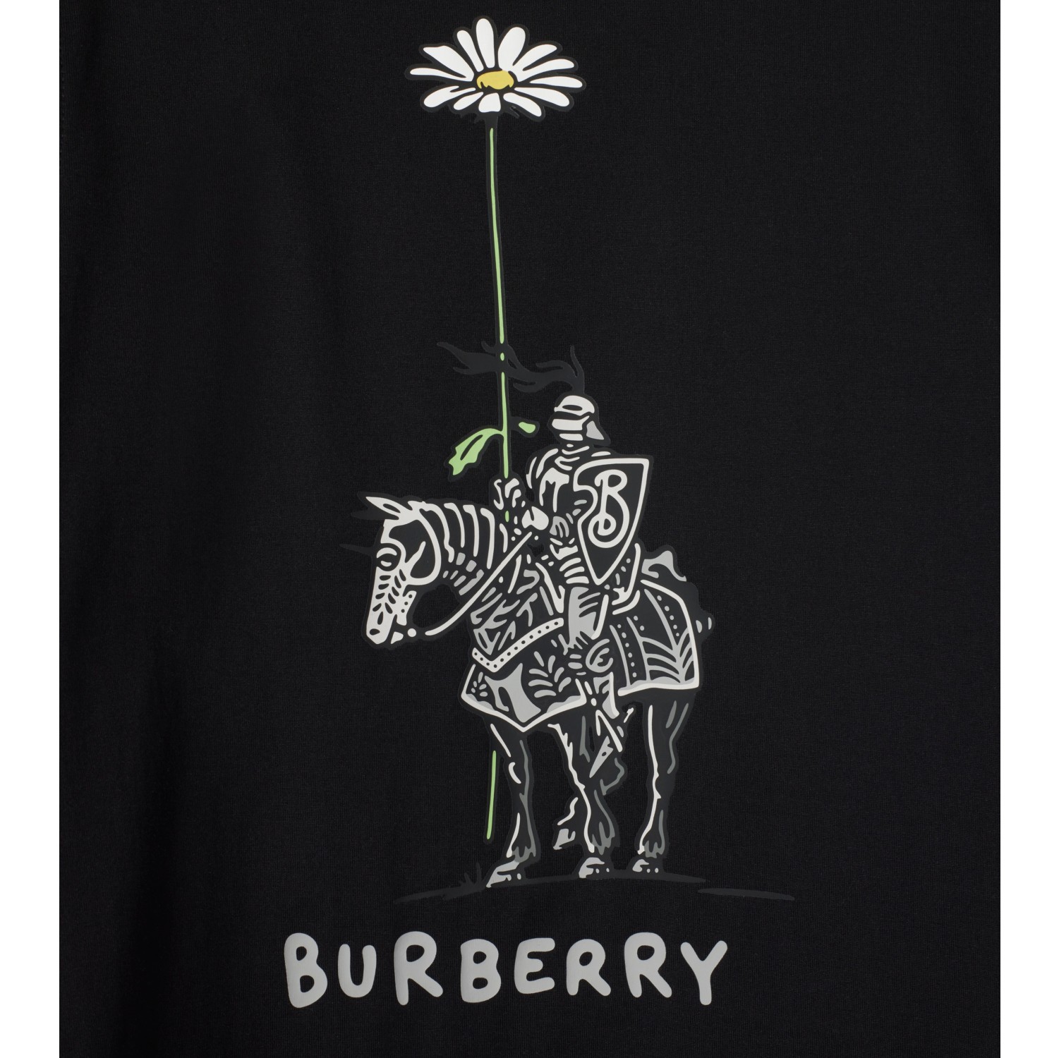 Baumwoll-T-Shirt mit Gänseblümchen-Rittermotiv