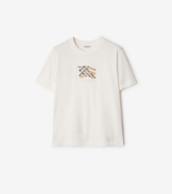 新品タグ付きBURBERRY ホワイトトップスTシャツ BURBERRY バーバリー Tシャツ レディース ロゴプリント