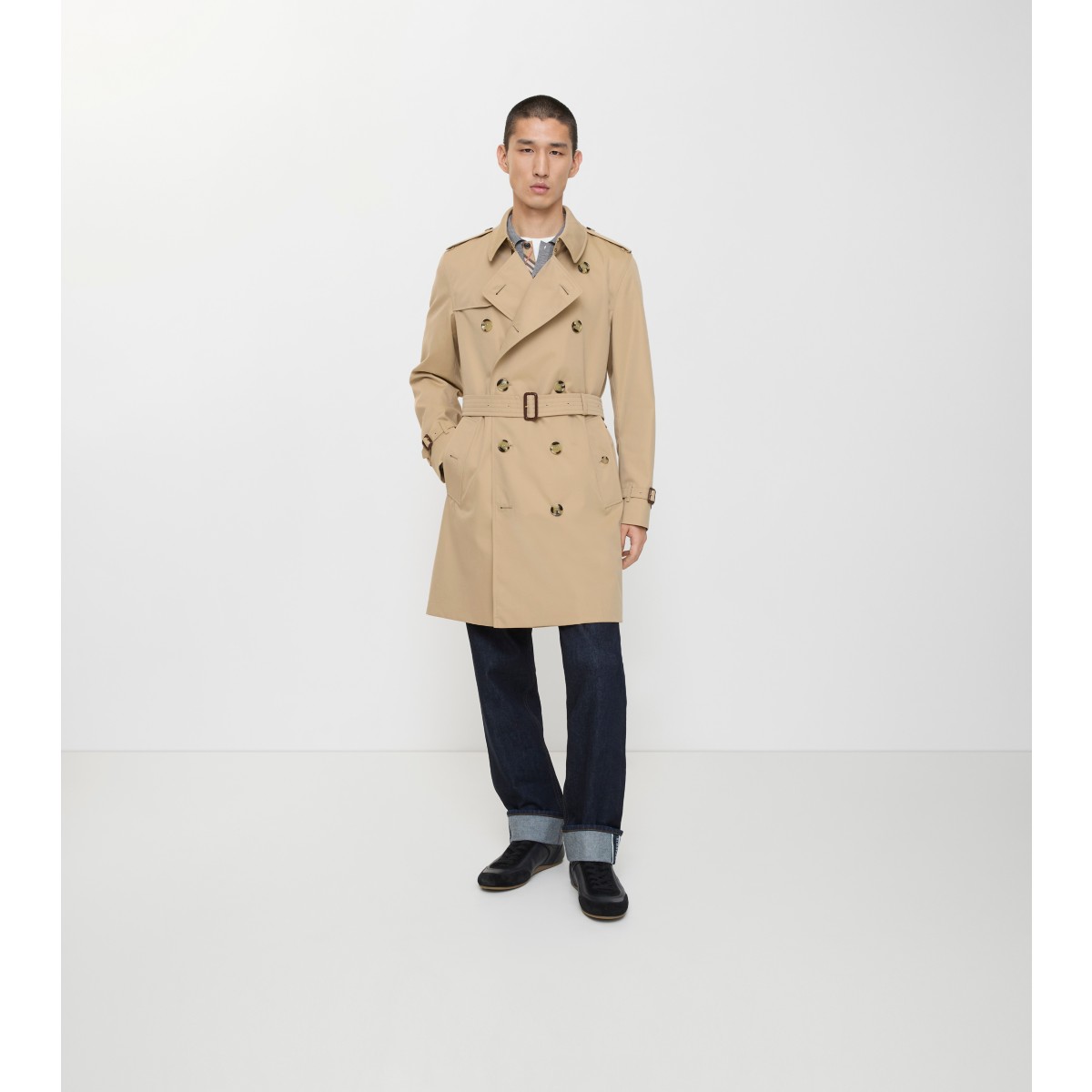  Check Mid-length Kensington Heritage Trench Coat