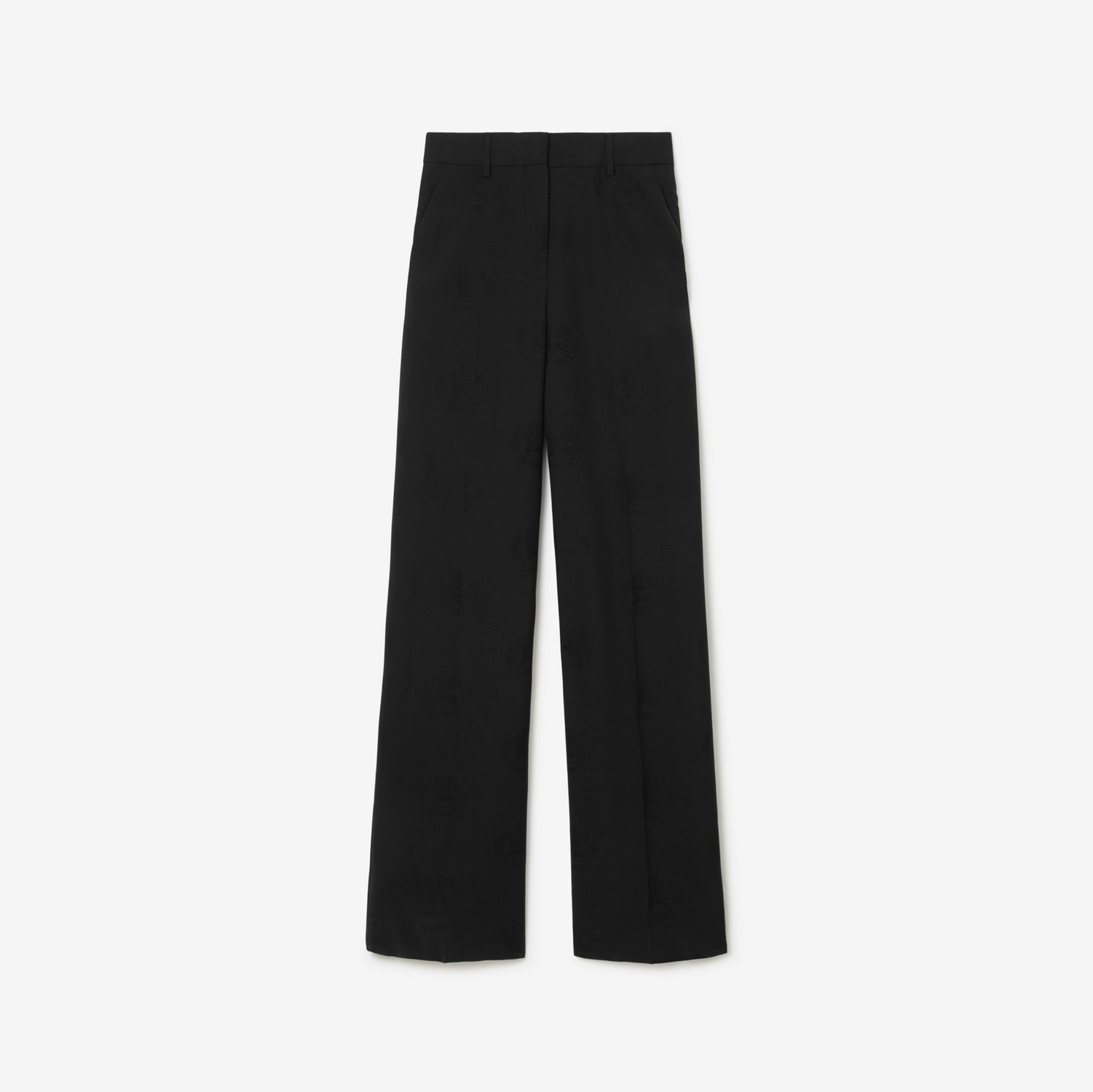 EKD Wool Cotton Jacquard Wide-leg Trousers in Black - Women | Burberry® Official