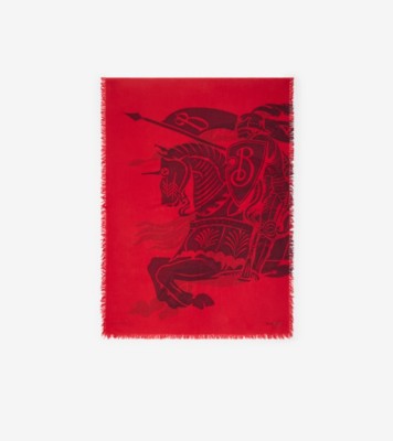【BURBERRY】 ラージEKD ウールスカーフ ワイド EKD ウールスカーフ (オックスブラッド) | Burberry®公式