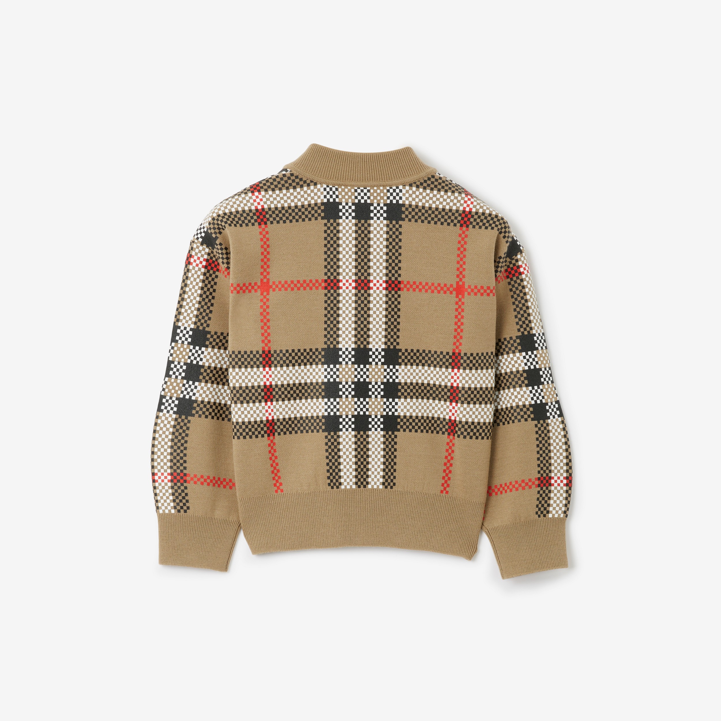 Suéter de lã Check (Bege Clássico) | Burberry® oficial - 2