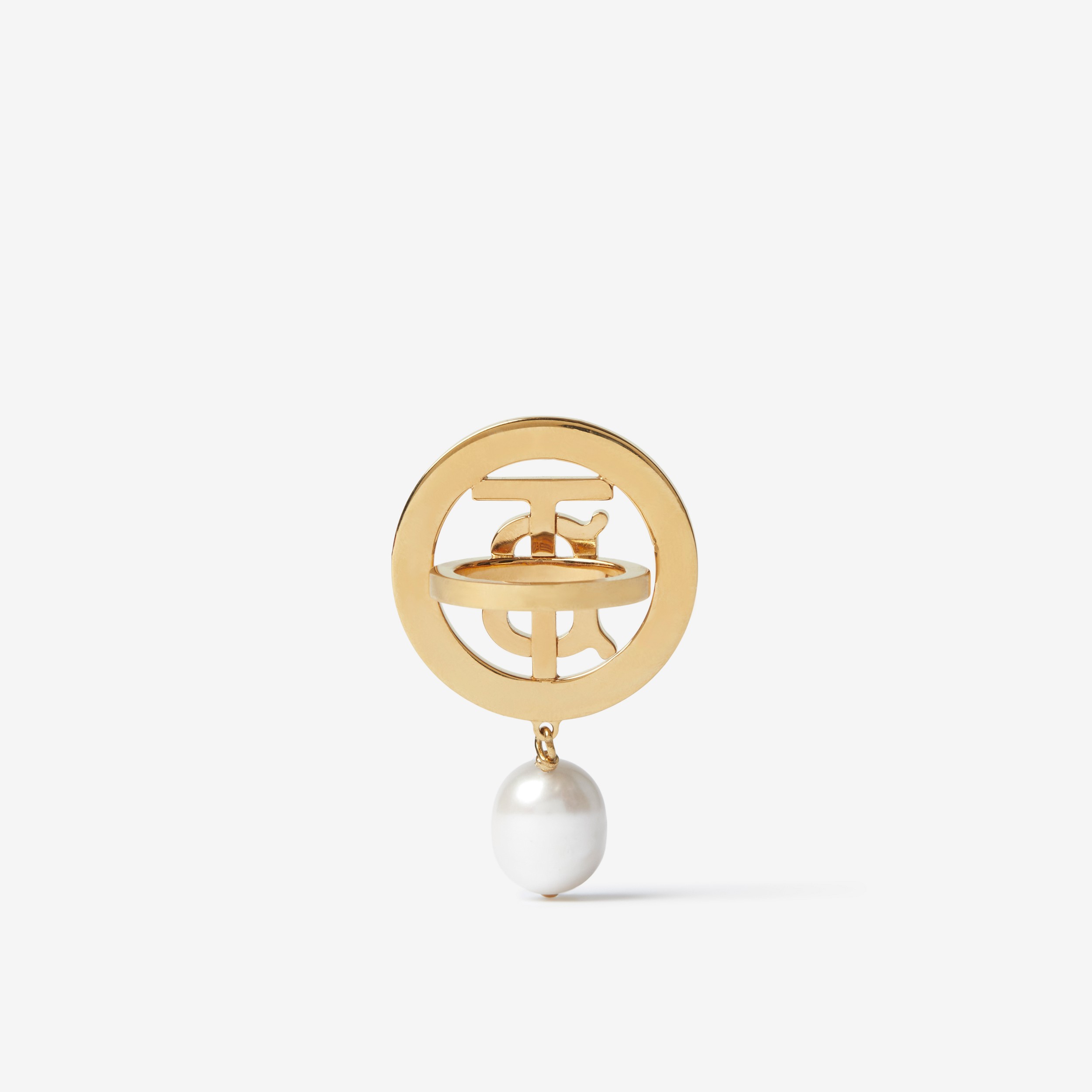 Pearl Detail Gold-plated Monogram Motif Ring in Light - Women | Burberry® Official - 2