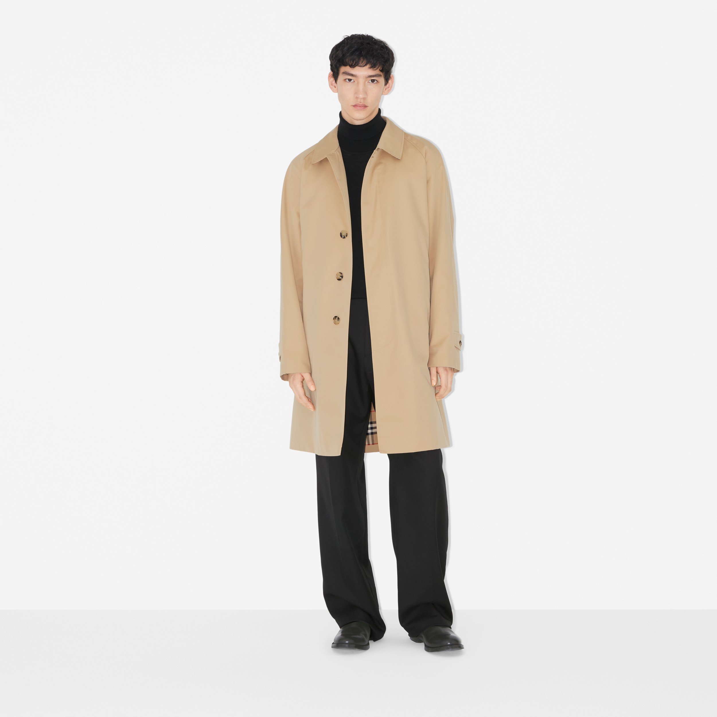 Mid-Length Camden Heritage Car Coat In Honey - Men | Burberry® Official