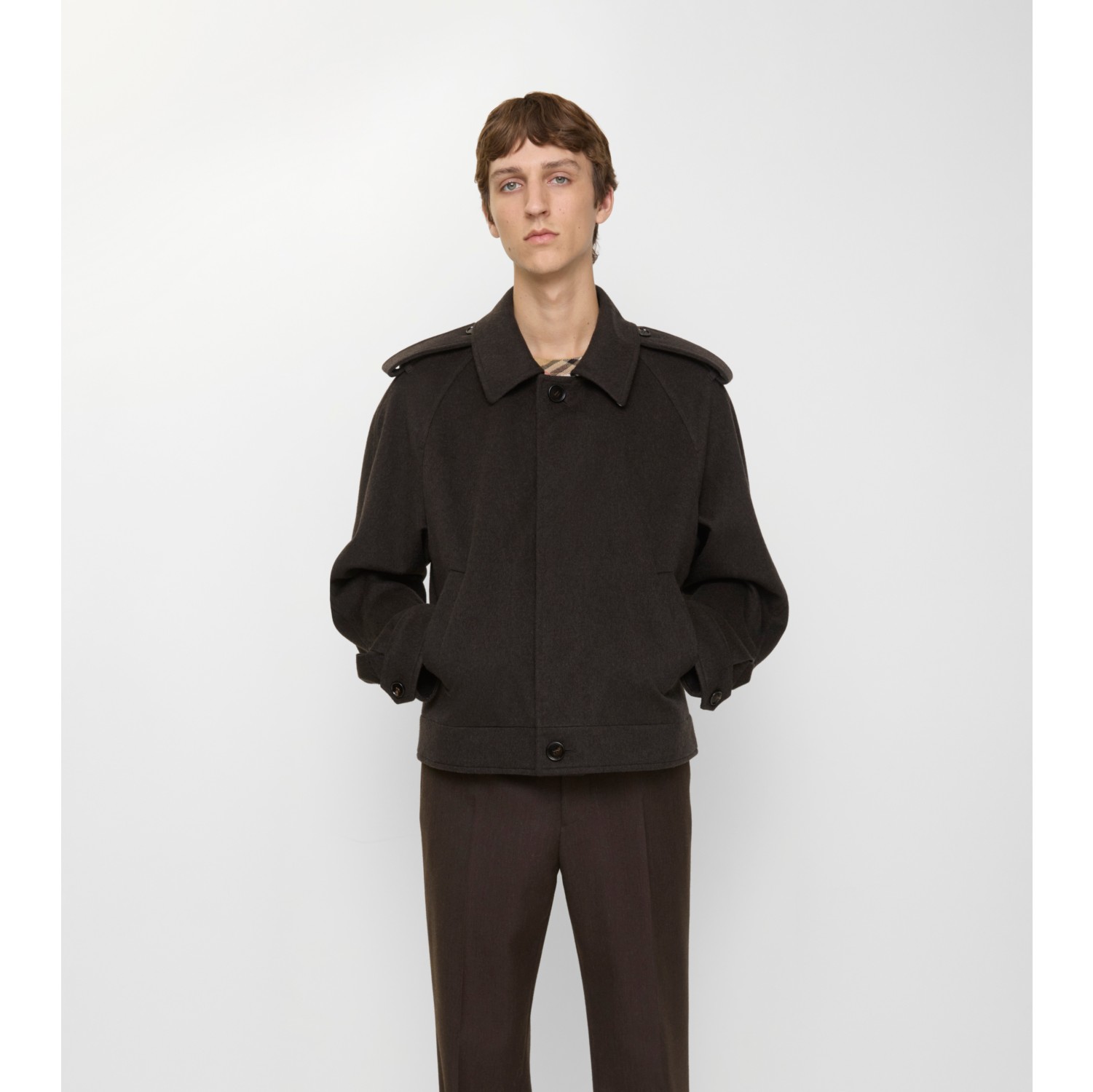Cashmere Jacket in Cog brown melange - Men | Burberry® Official