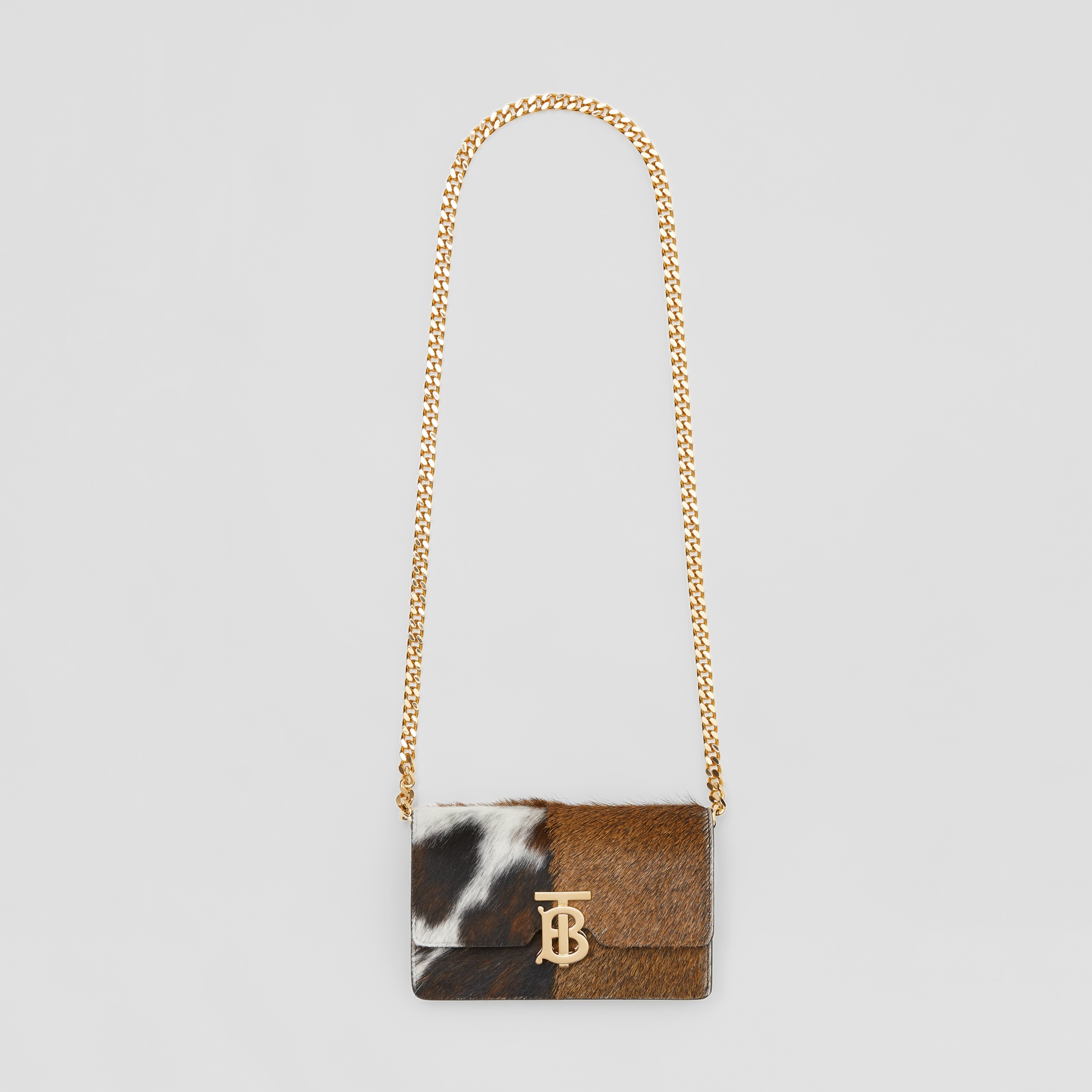 Mini Calf Hair and Leather Shoulder Bag in Black Women Burberry