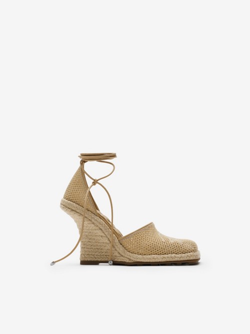 Burberry Mesh Plunge Espadrilles In Gold