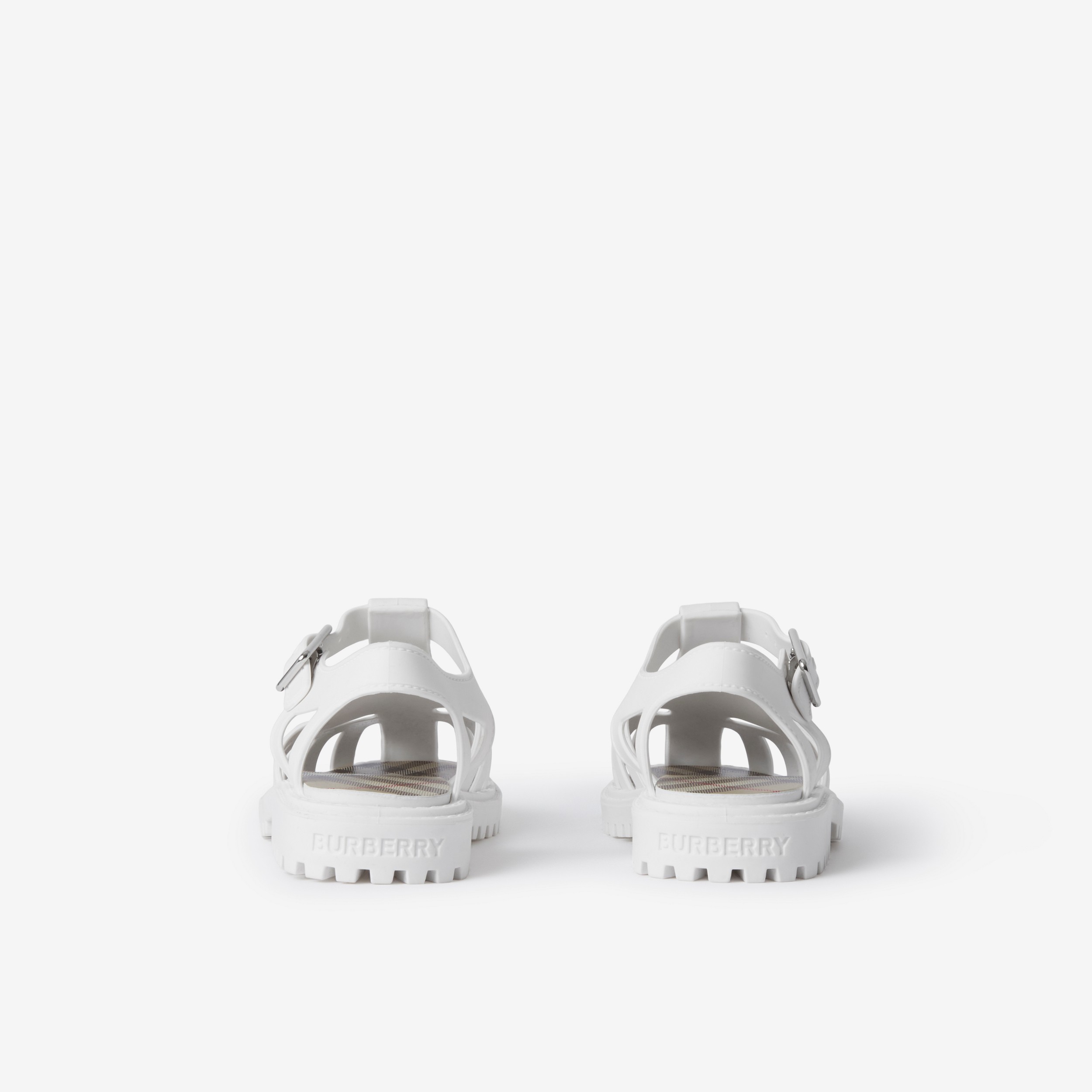 Sandálias de borracha com monograma (Branco Óptico) | Burberry® oficial - 3