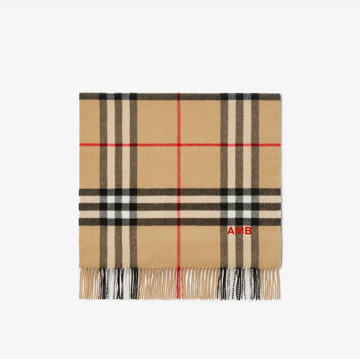 Wide Check Cashmere Scarf in Archive beige | Burberry® Official