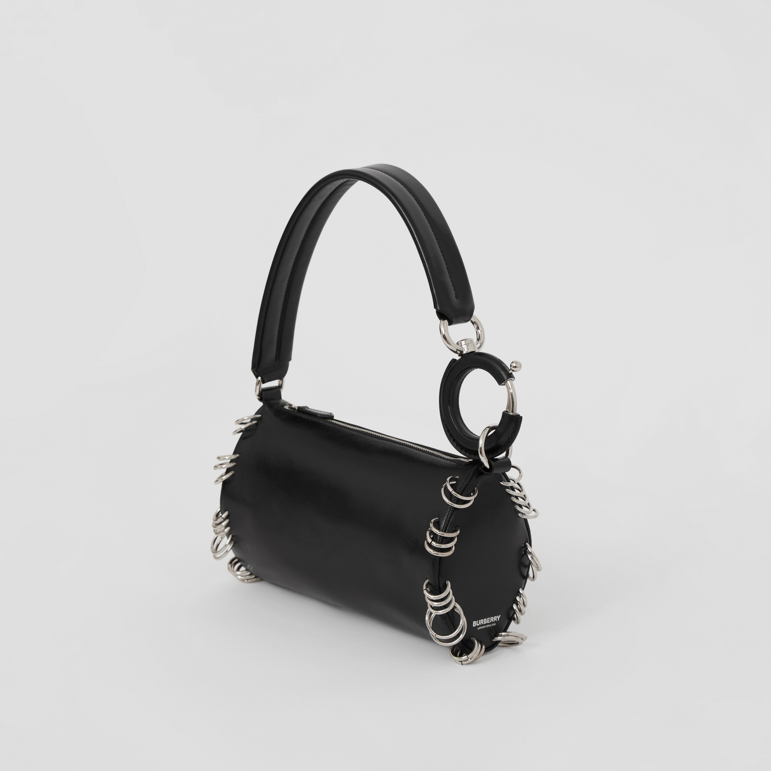 Mini Ring-pierced Leather Rhombi Bag in Black - Women | Burberry® Official - 4