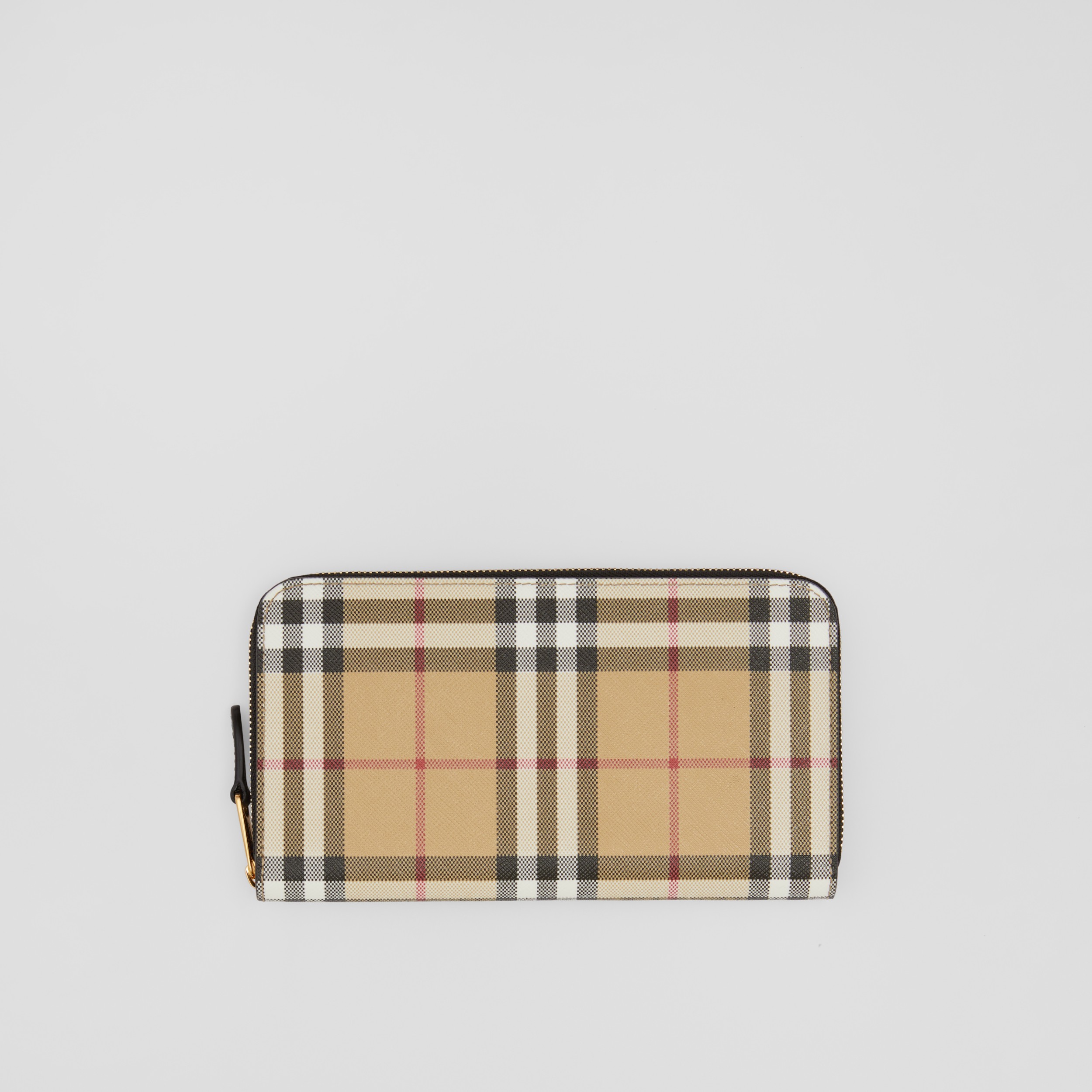 Vintage Check and Leather Ziparound Wallet in Beige/black - Women | Burberry®  Official